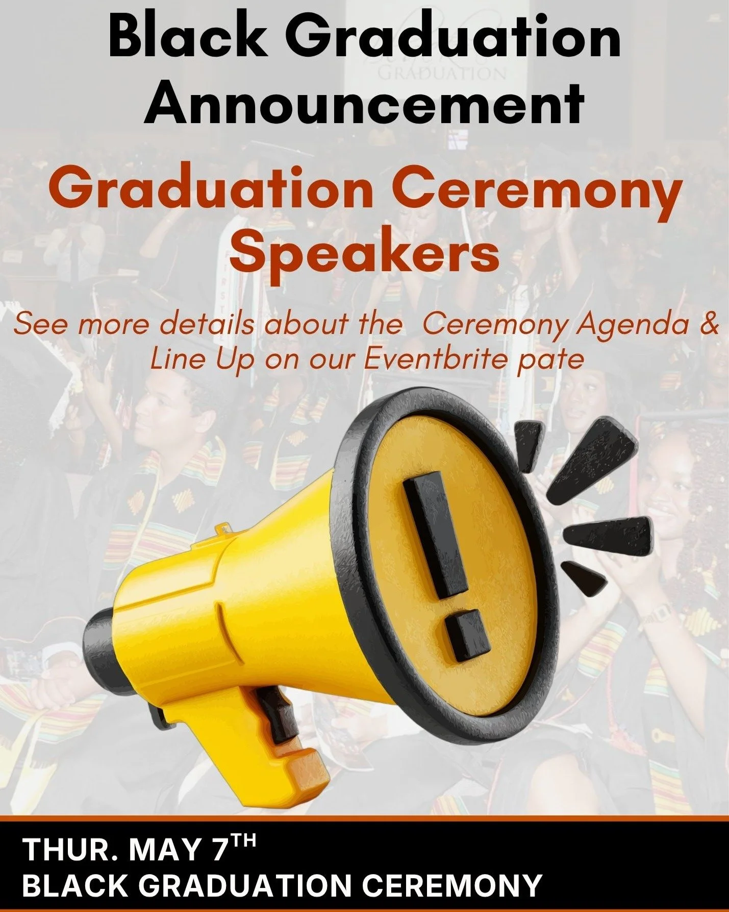 The countdown is on! 🎓 Join us for the Black Graduation Ceremony on Thursday, May 7th!

We have an incredible lineup of speakers you won&rsquo;t want to miss! 📣

*Reposting due to a technical issue*