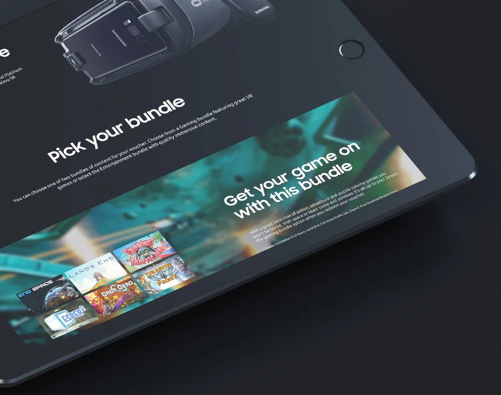 vr product landing page