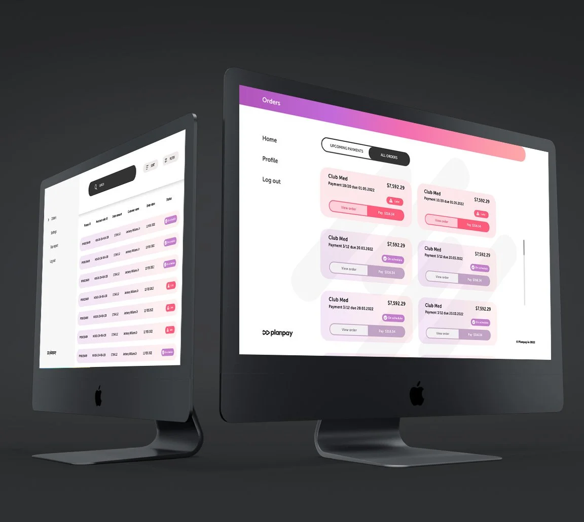 web layouts on screens