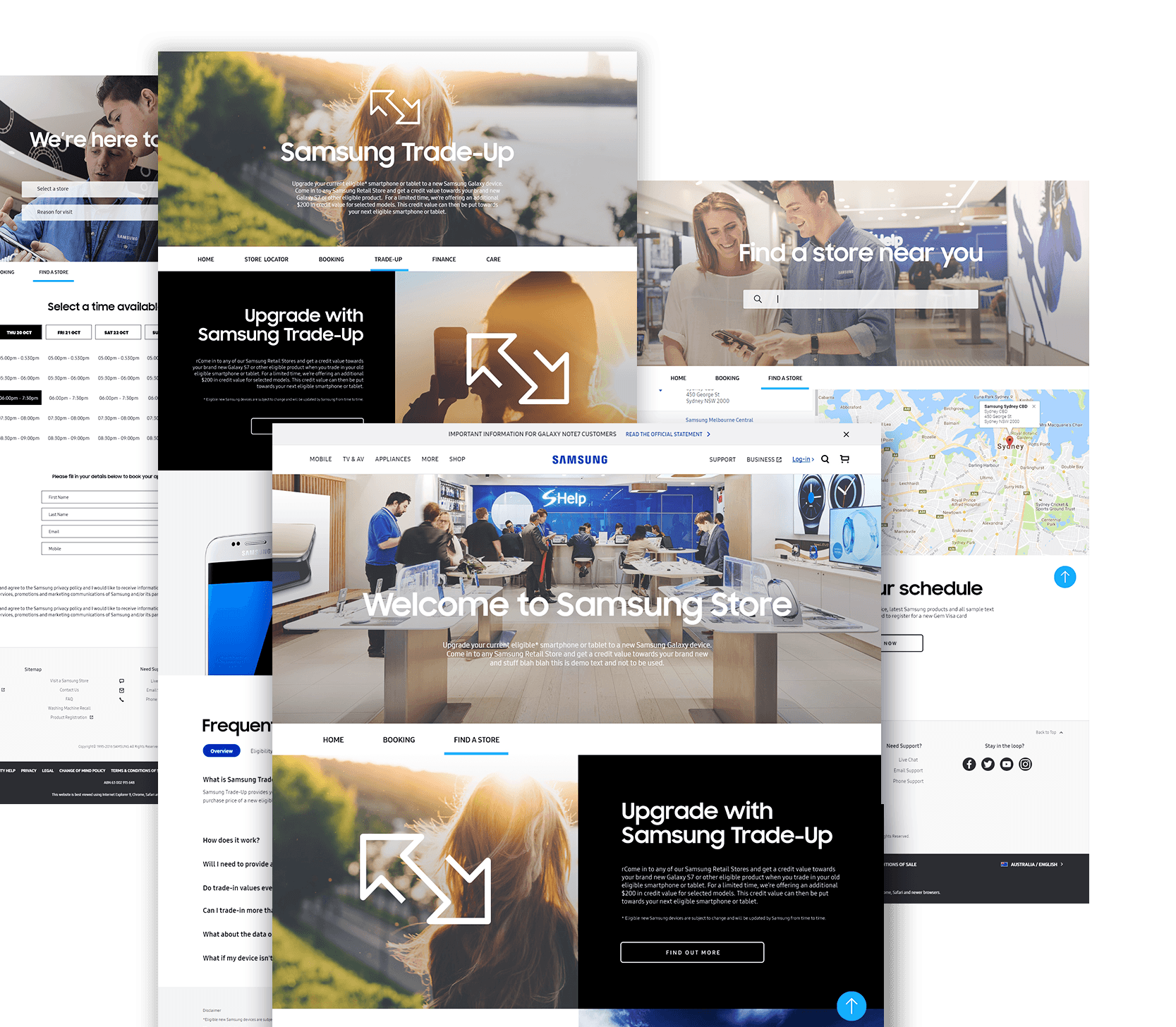 collage of webpages relating to websites
