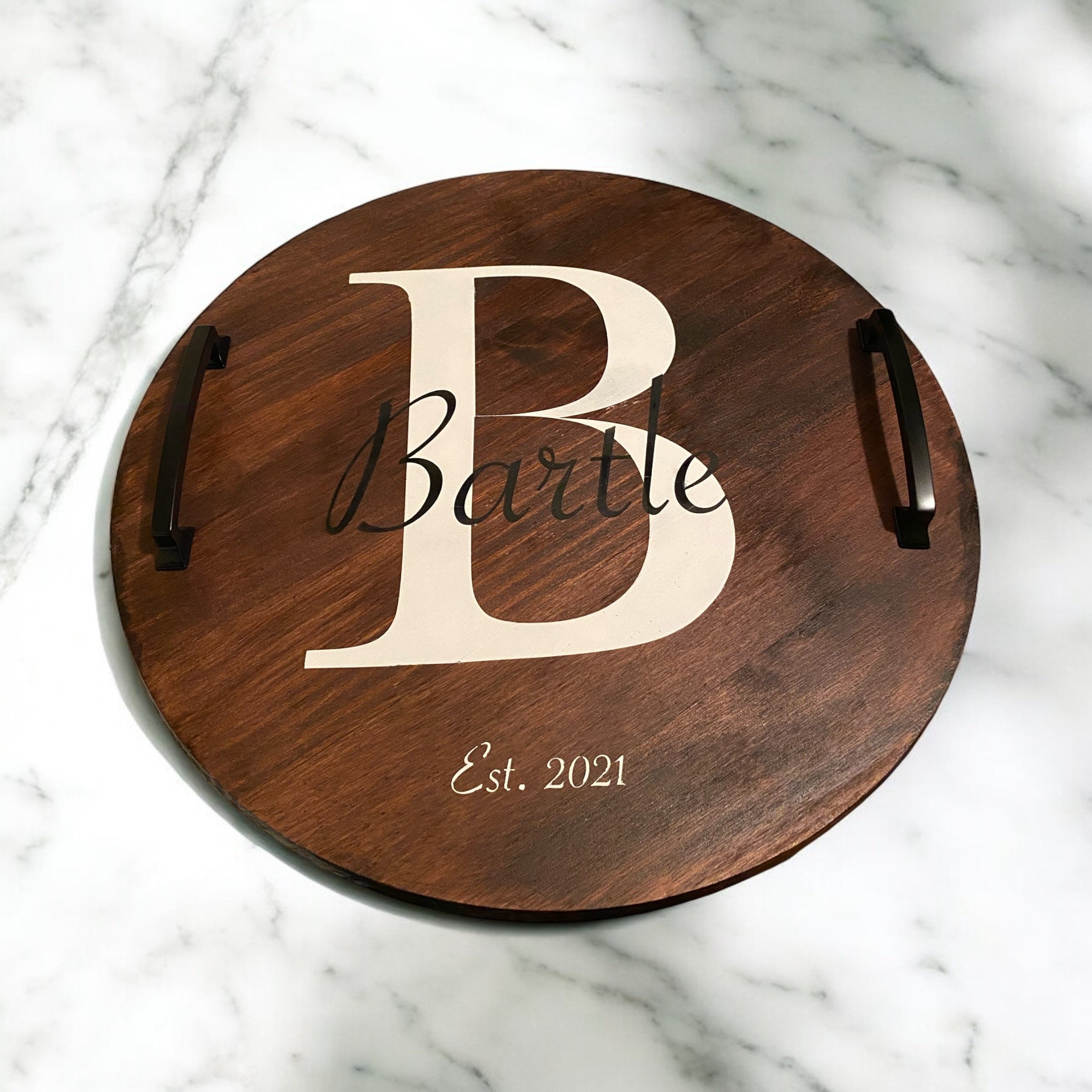 Round Wooden Personalized Tray