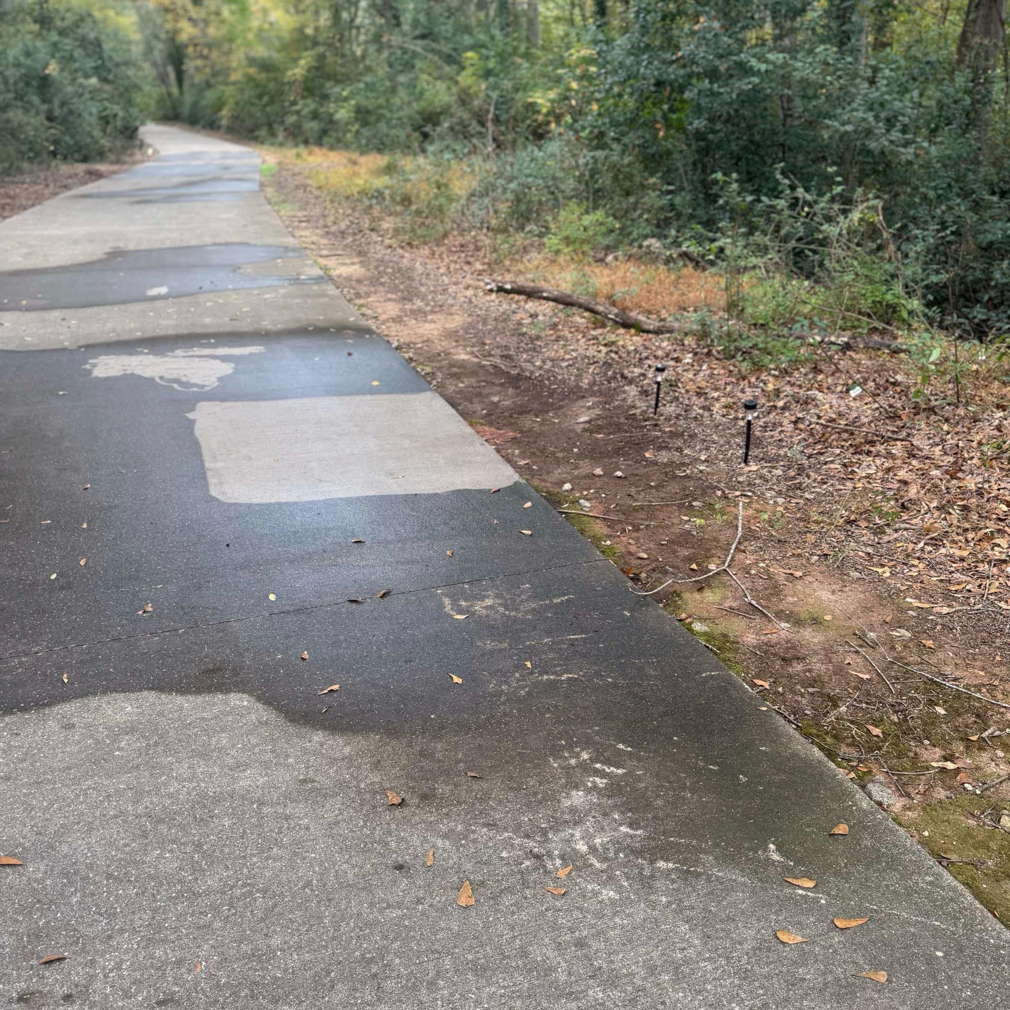 Good Samaritan photos of the power washed areas of the trail