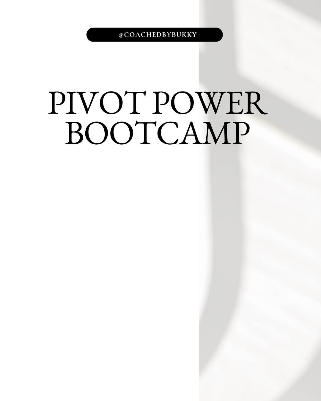 Pivot Planner Bootcamp + Live call