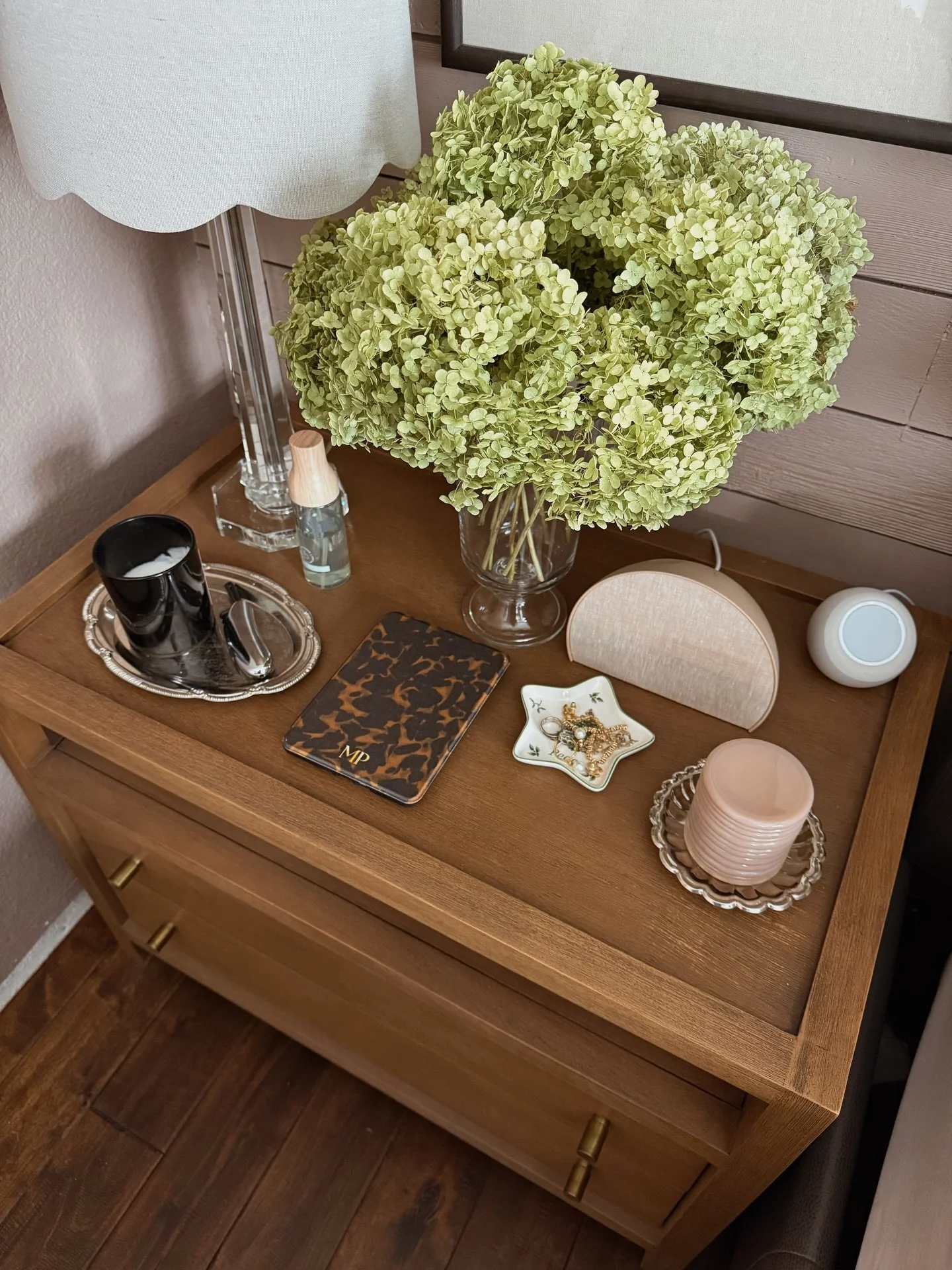 My nightstand versus my husbands 🖤 he needs more decor 😂 #nightstands #nightstandstyling #girlybedroom #dailyessentials #nighttimeroutine