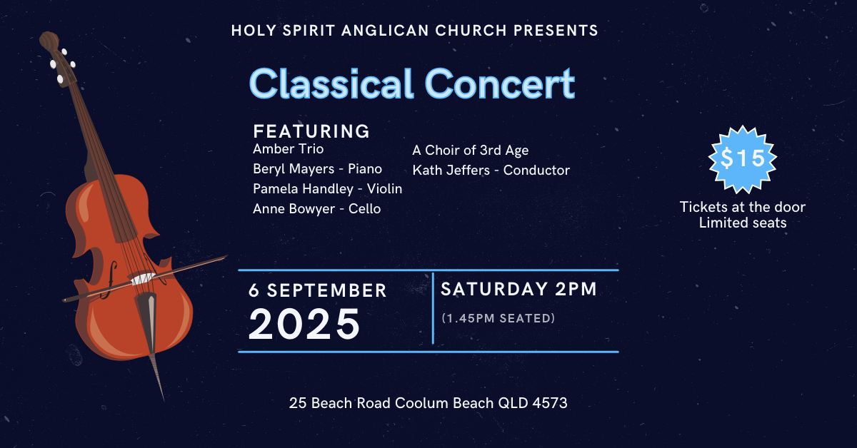 Concert 2pm Saturday 6 September 2025, Coolum
