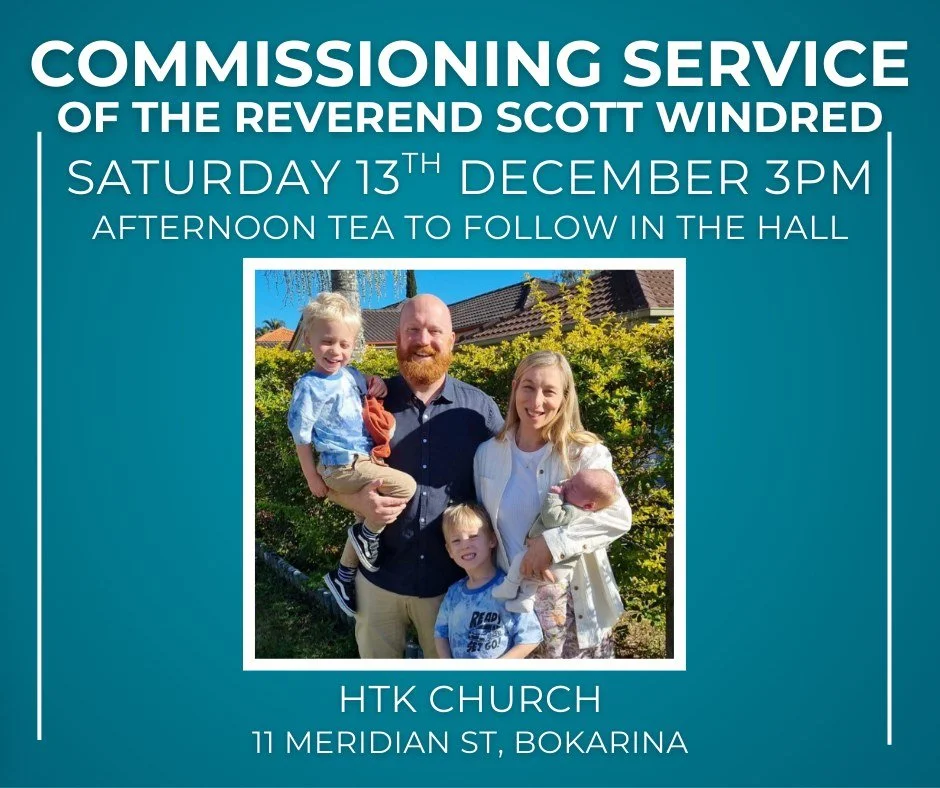 Commissioning Service of new priest for HTK Church, the Reverend Scott Windred, Sat 13 Dec 2025, 3pm, Bokarina