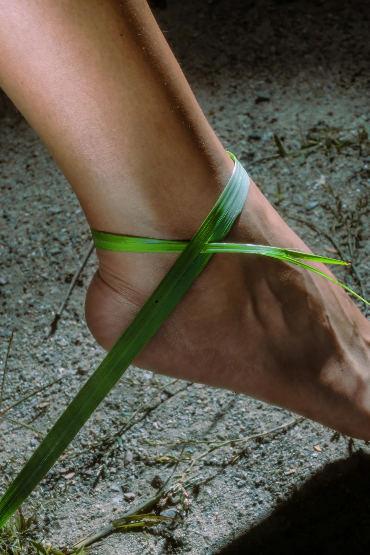 The Chiquita heel. Orange vegan leather strappy heel.