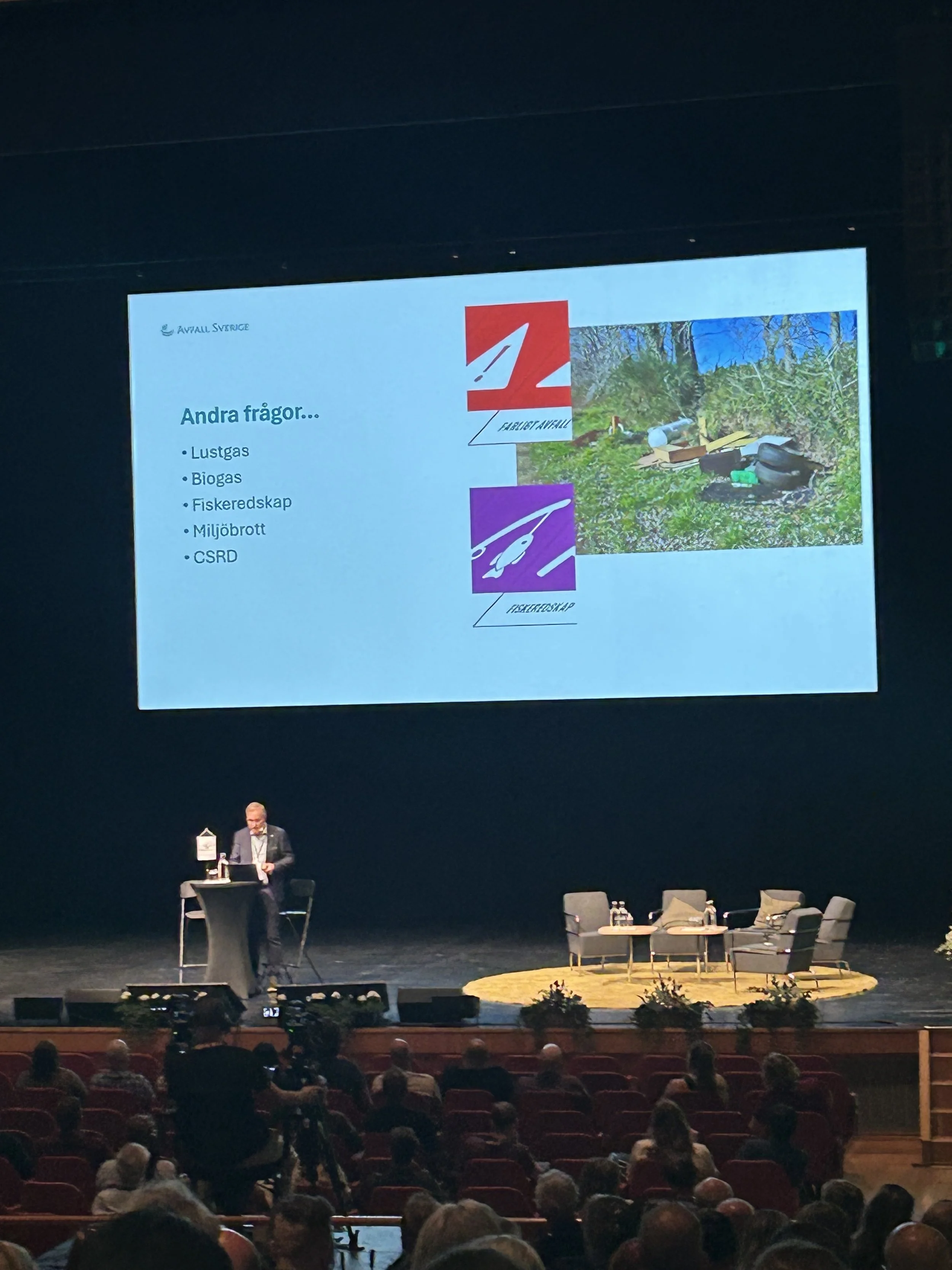 Avfall Sverige on stage at the Swedish waste management industry annual spring conference