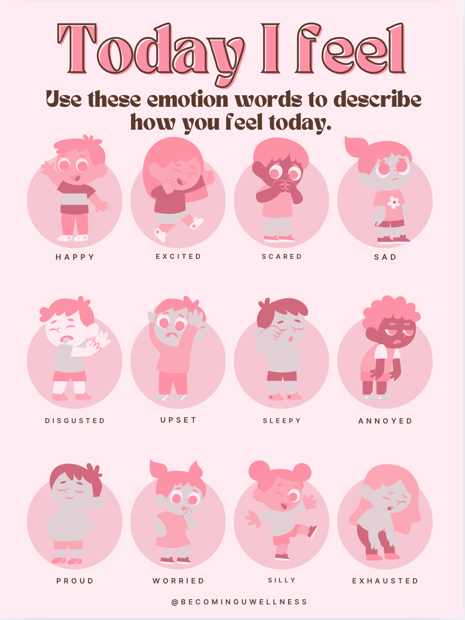 “Today I Feel” Emotion Chart (Printable)