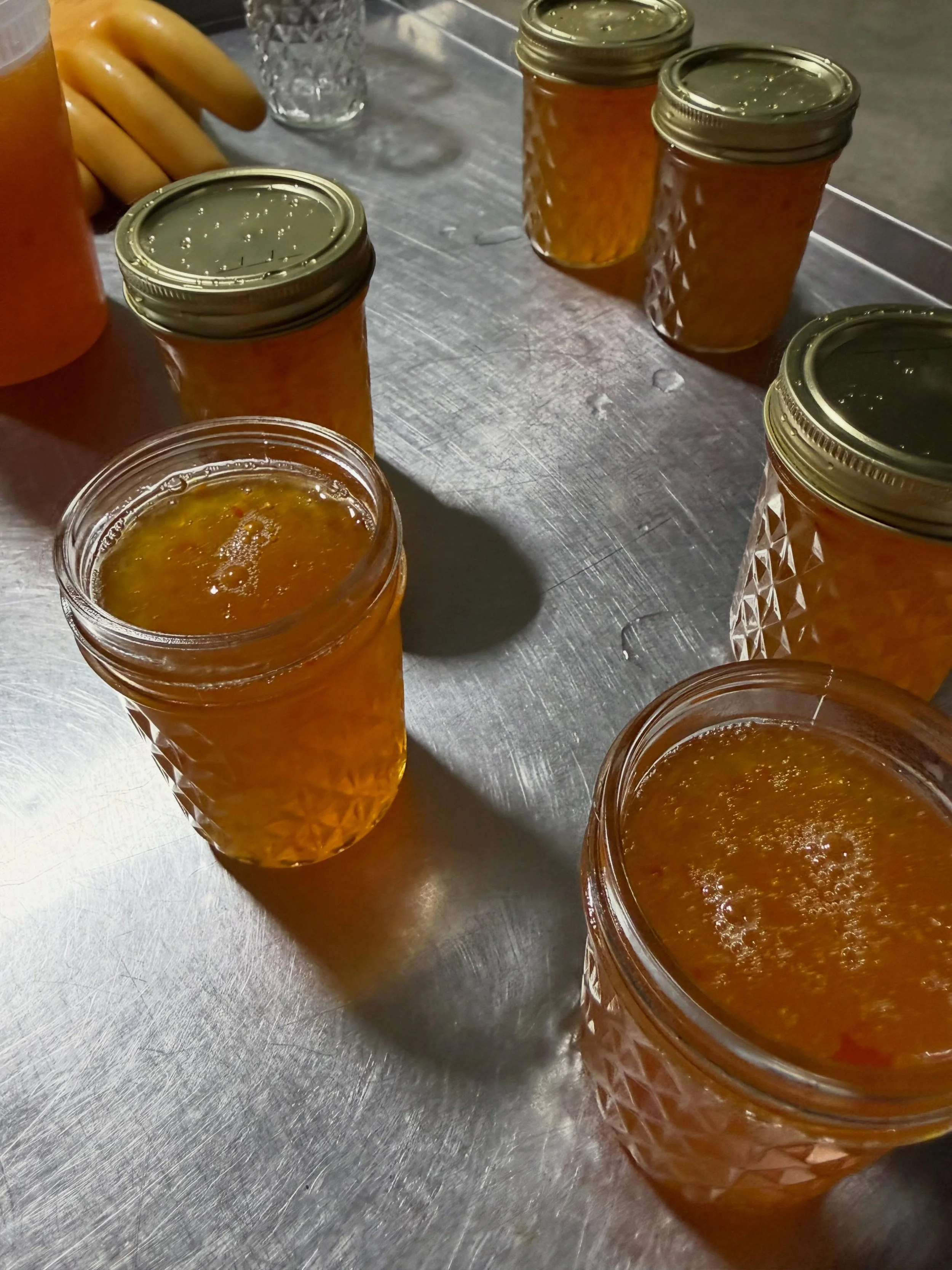 Peach-habanero Pepper Jelly Time! 🍑🌶️ IYKYK @pgcountyva @visitpetersburgva @vafarmbureau @virginiafarmersmarkets @silver.oak.farm