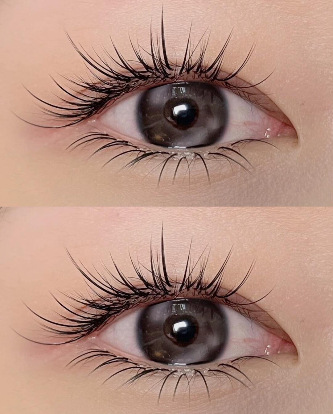 Close-up of an eye with long lashes