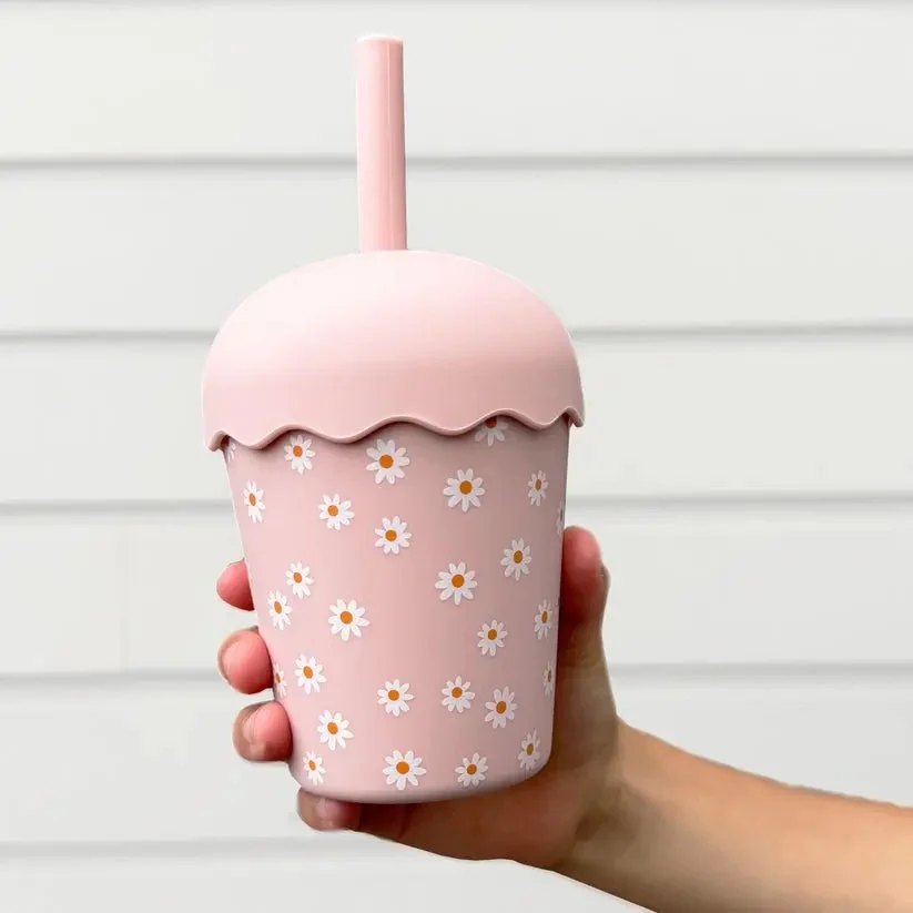 Pink Daisy mini toddler smoothie cup.webp