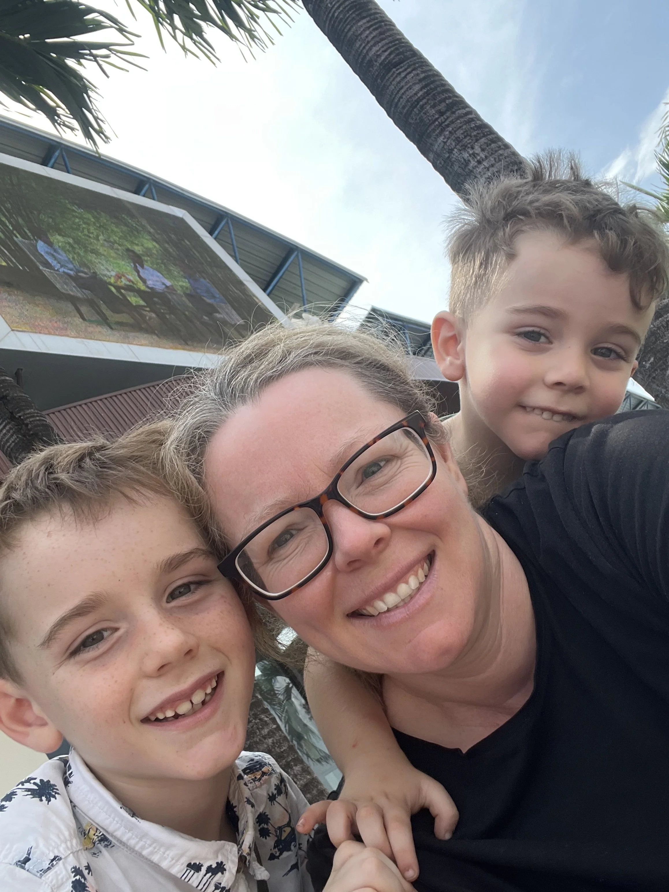 Selfie with the boys while waiting for the Laos Visa on Arrival to be processed