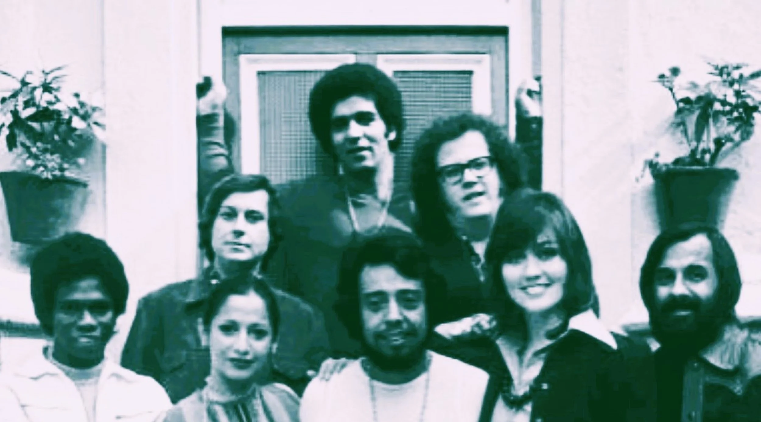 Front: Paulinho Da Costa, Gracinha Leporace, Sergio Mendes, Bonnie Bowden, Oscar Neves, Back: Ottavio Bally, Laudir Oliveira, Claudio Slon, London, UK