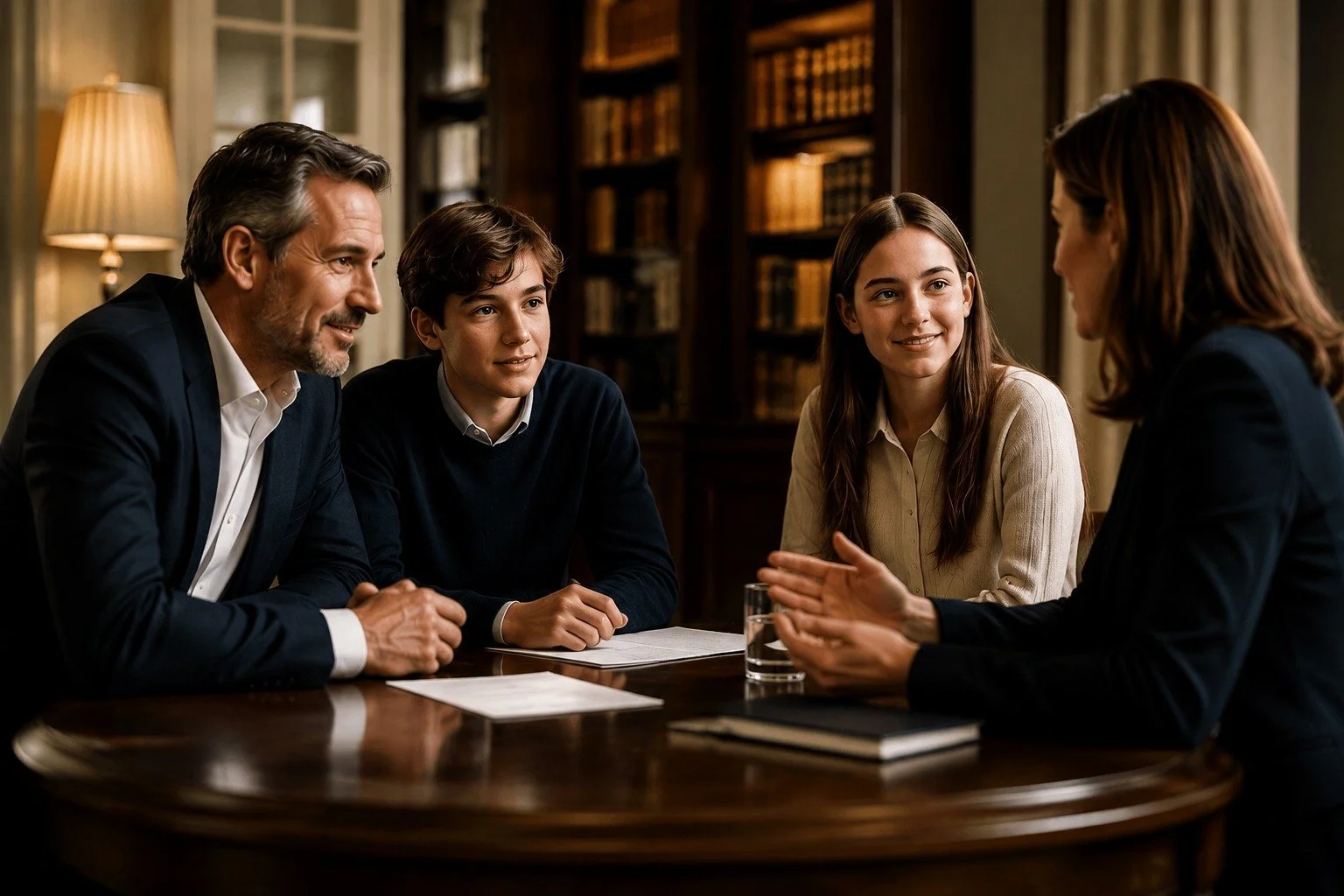 Family meeting with an education adviser to discuss a child's long-term educational pathway