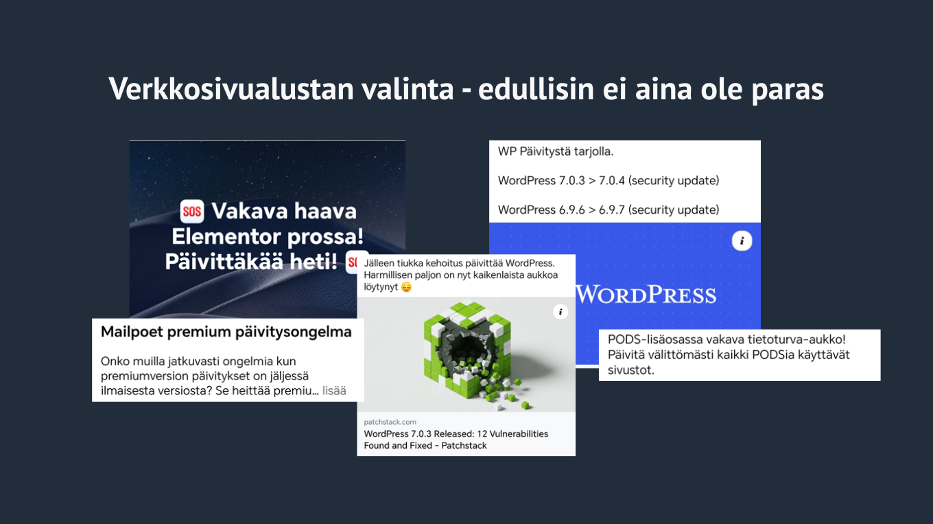 Verkkosivualustan valinta – edullisin ei ole aina paras