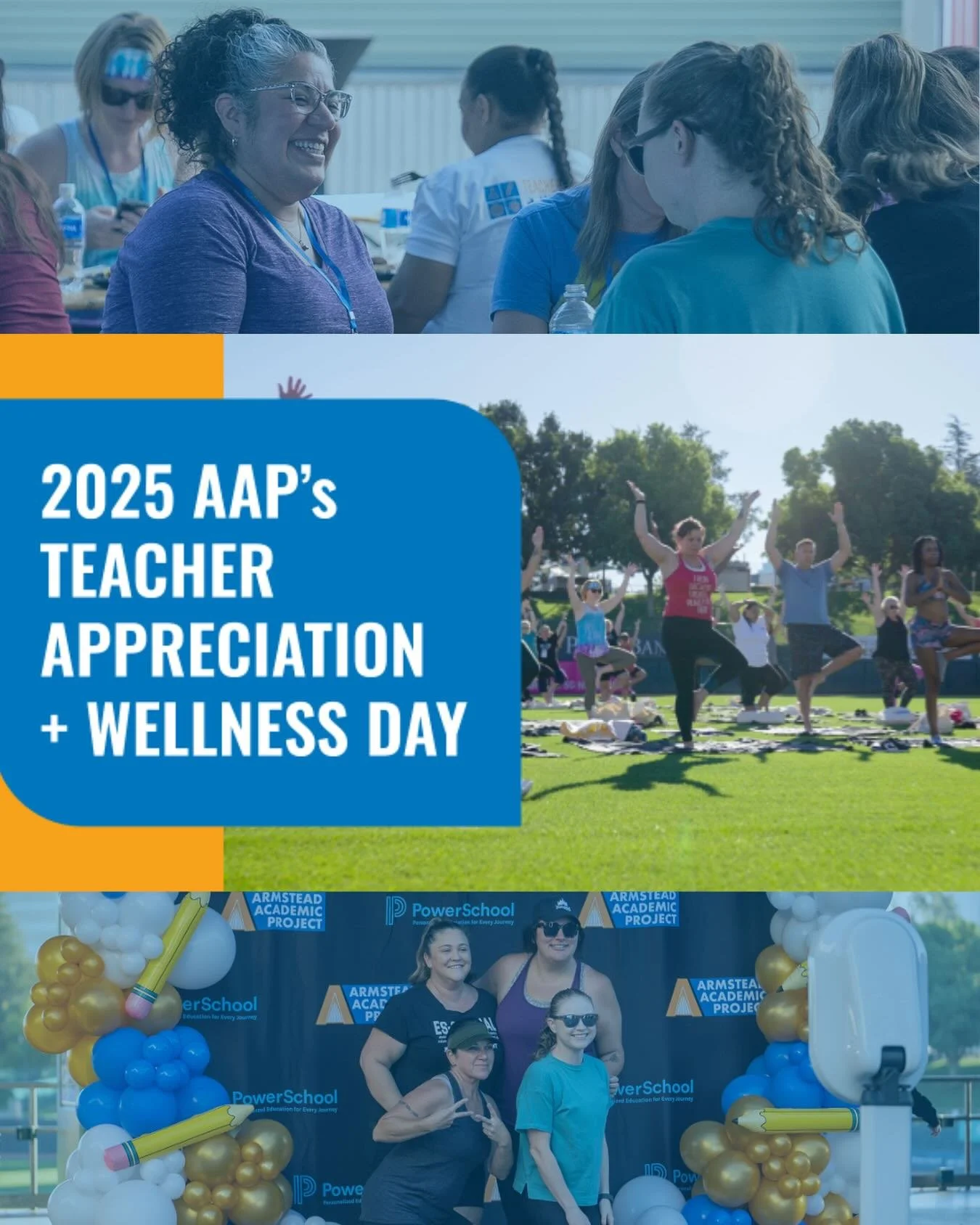 The 2nd annual Teacher Appreciation + Wellness Day is TOMORROW!

We cannot wait to celebrate all of the teachers, administrators, and academic professionals in the greater Sacramento Area with a day of wellness 👏