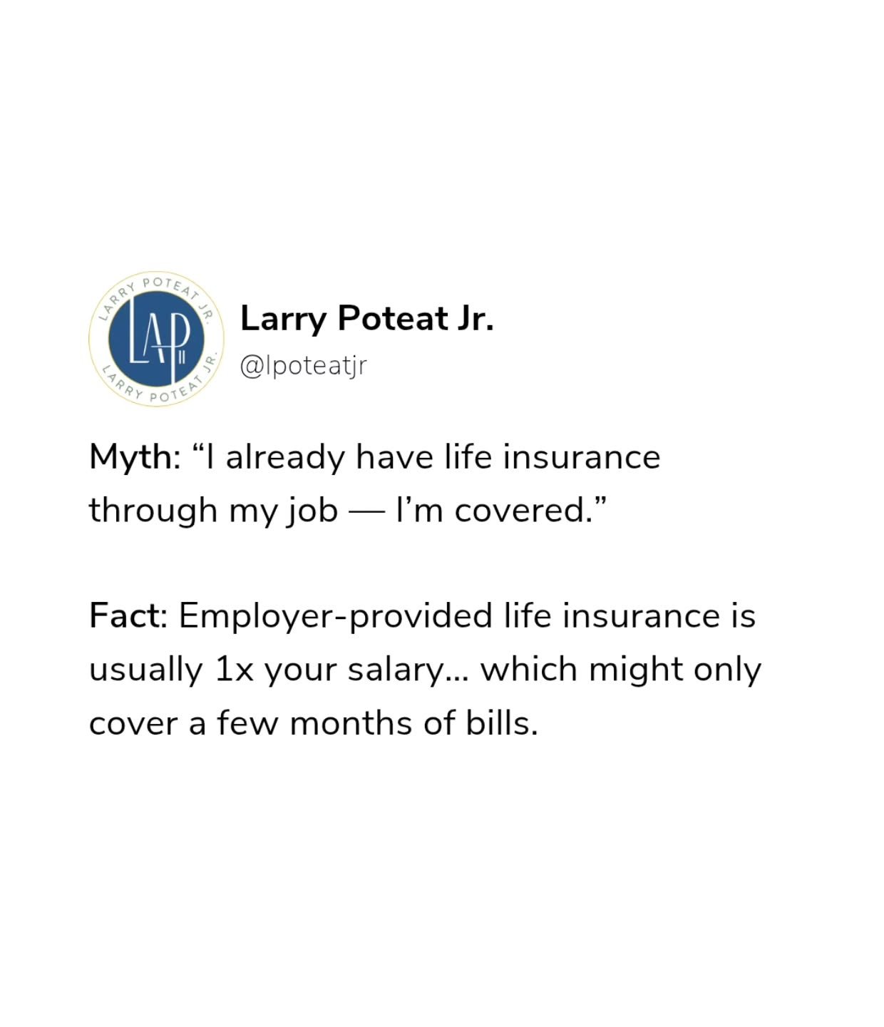 💡 What if you change jobs? Get laid off? What happens then?

➡️ Your policy likely disappears &mdash; and by the time you reapply independently, your&nbsp;age or health could cost you more(or disqualify you).

📌 Real protection means&nbsp;having yo