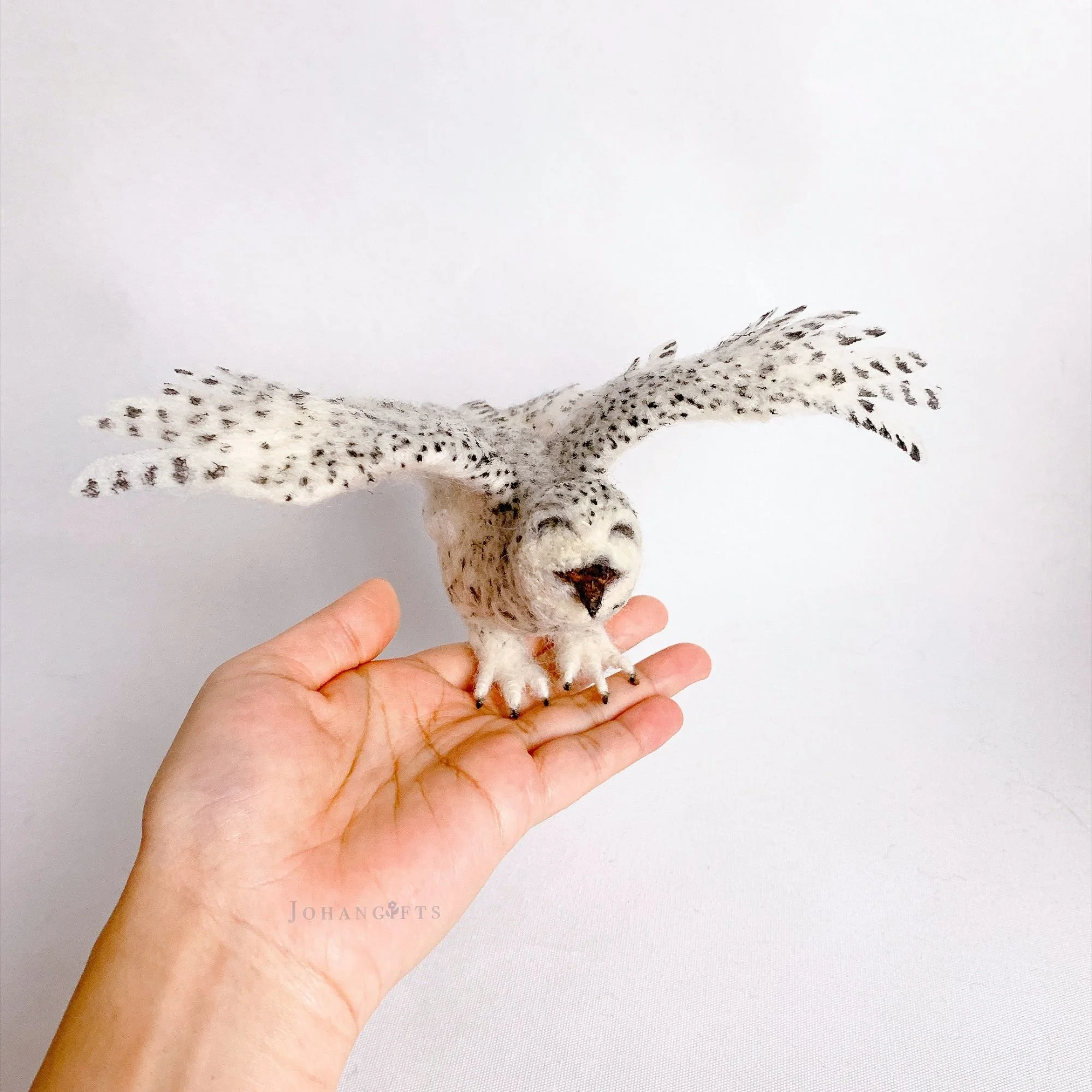 Snowy Owl Wool Sculpture