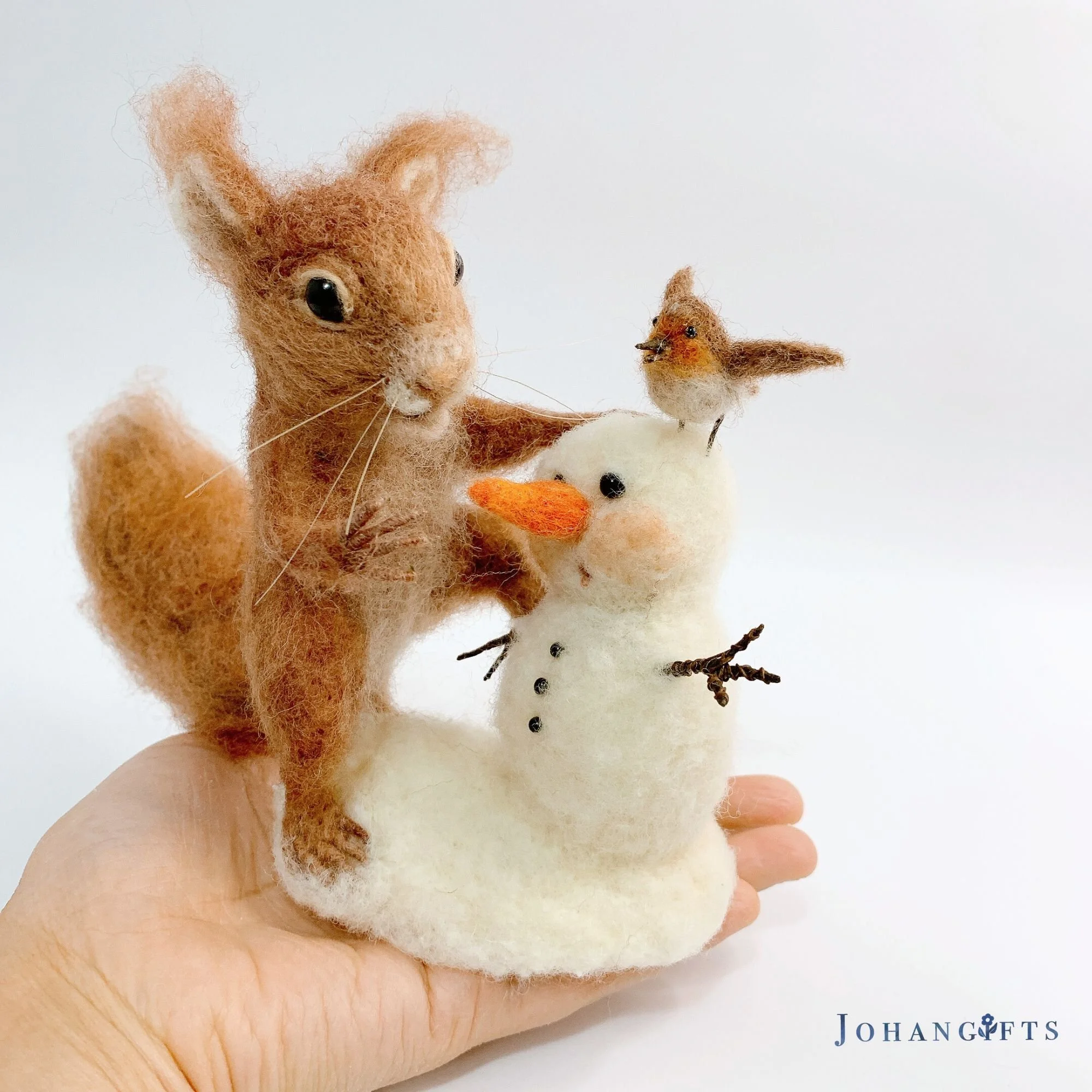 red squirrel and snowman | 2024