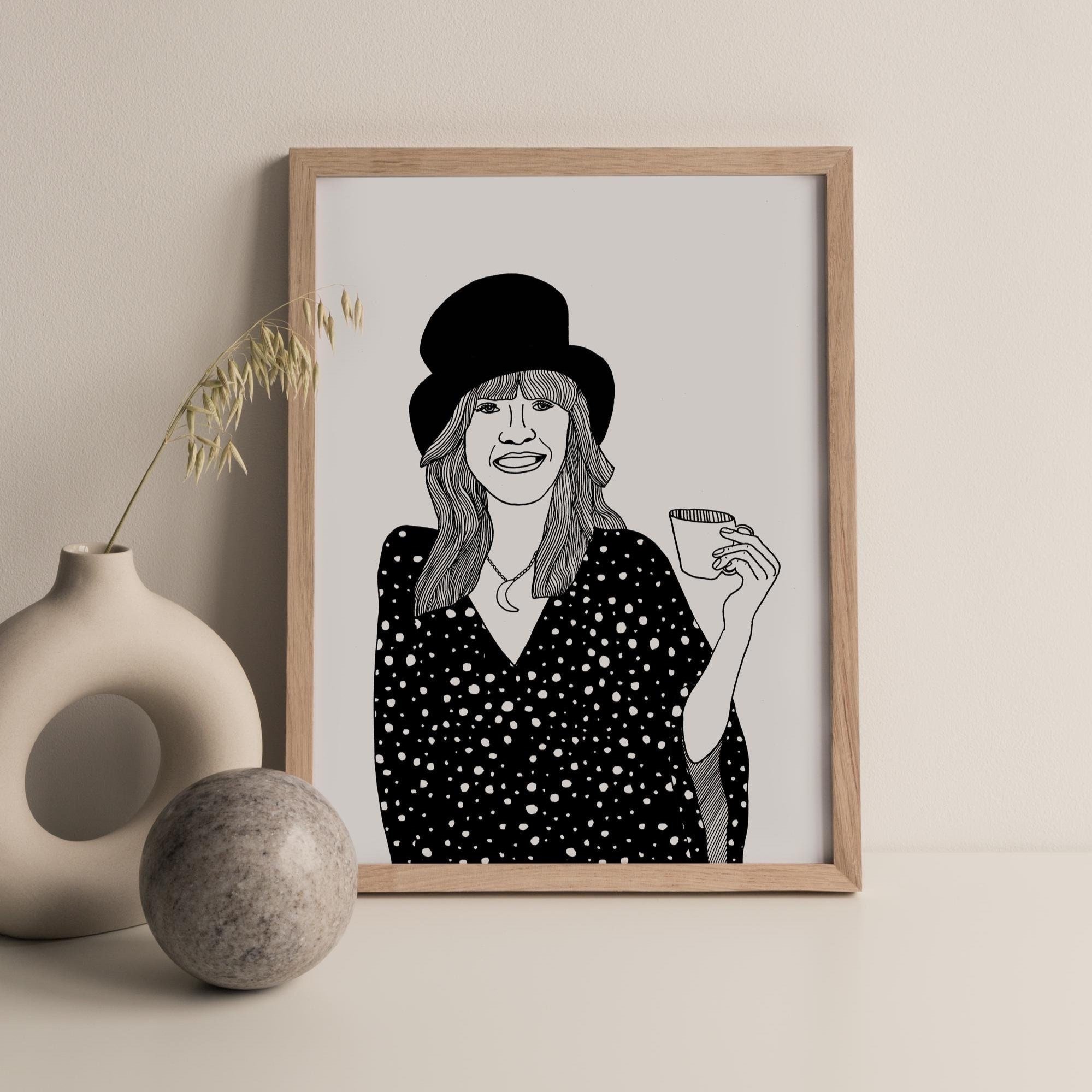 Stevie Nicks Drinking Tea Art Print