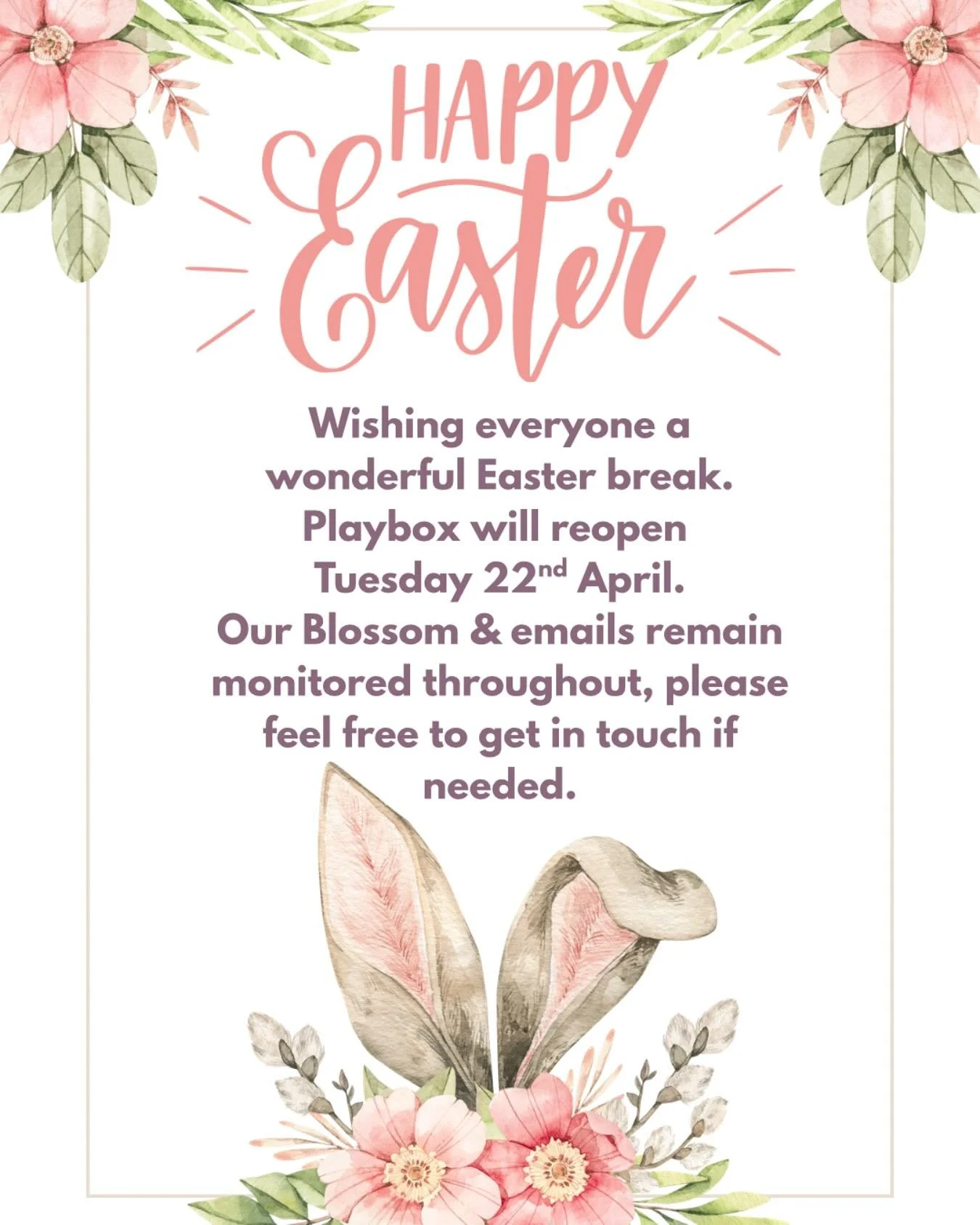 Wishing everyone a wonderful Easter break 🐣
..
..
#playboxnursery #easterbreak #eyfseaster #easterhalfterm