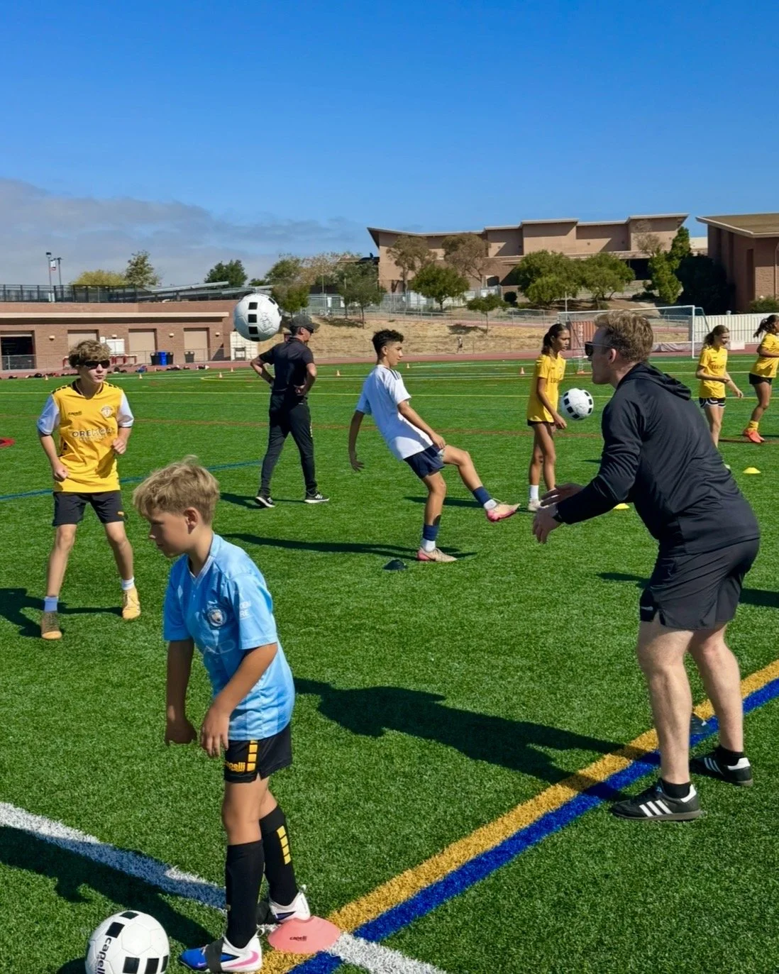 Co-ed competitive soccer camp on Turf Field