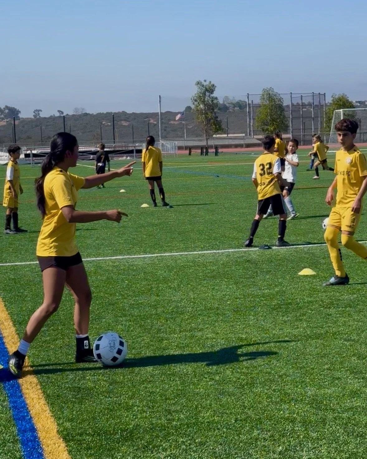Co-ed competitive soccer camp on Turf Field
