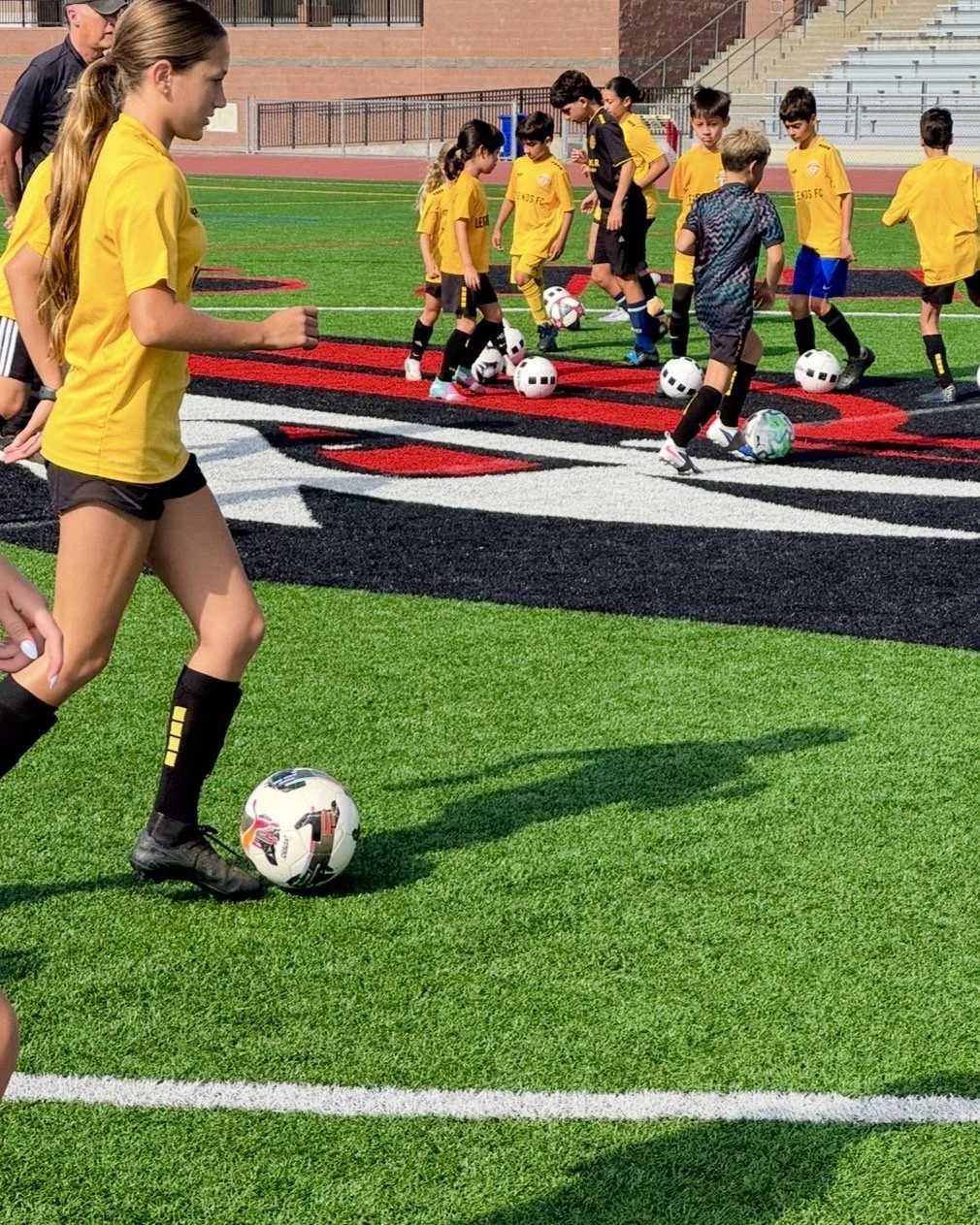 Co-ed competitive soccer camp on Turf Field