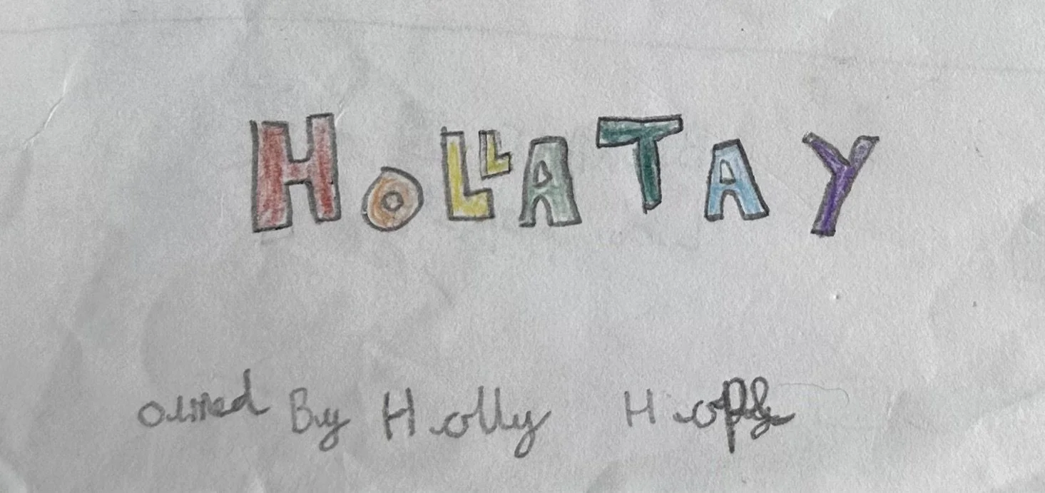 Holly's original hand-drawn Hollatay café logo created at seven years old.