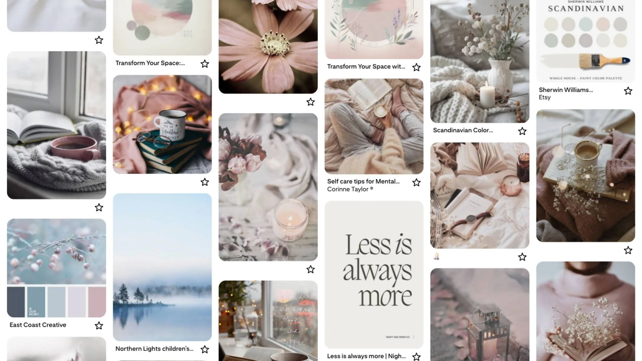 Pinterest mood board with visual branding ideas for small businesses, featuring minimalist style, neutral colours, and design inspiration