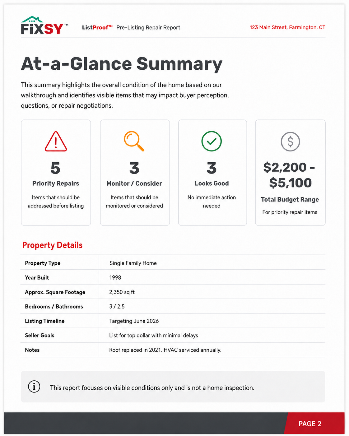 ListProof™ Report Sample Page 2