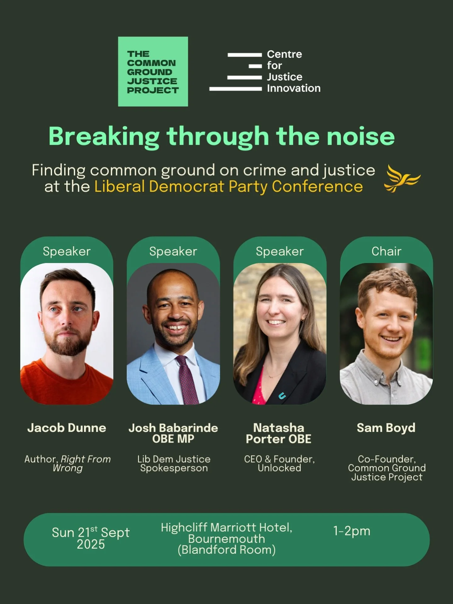 🚌 Our 2025 party conference tour continues. Today we&rsquo;re at the @libdems in Bournemouth to speak to party members and find common ground with @joshbabarinde @natasha_unlocked @unlockedgrads @jacobfreeeman.