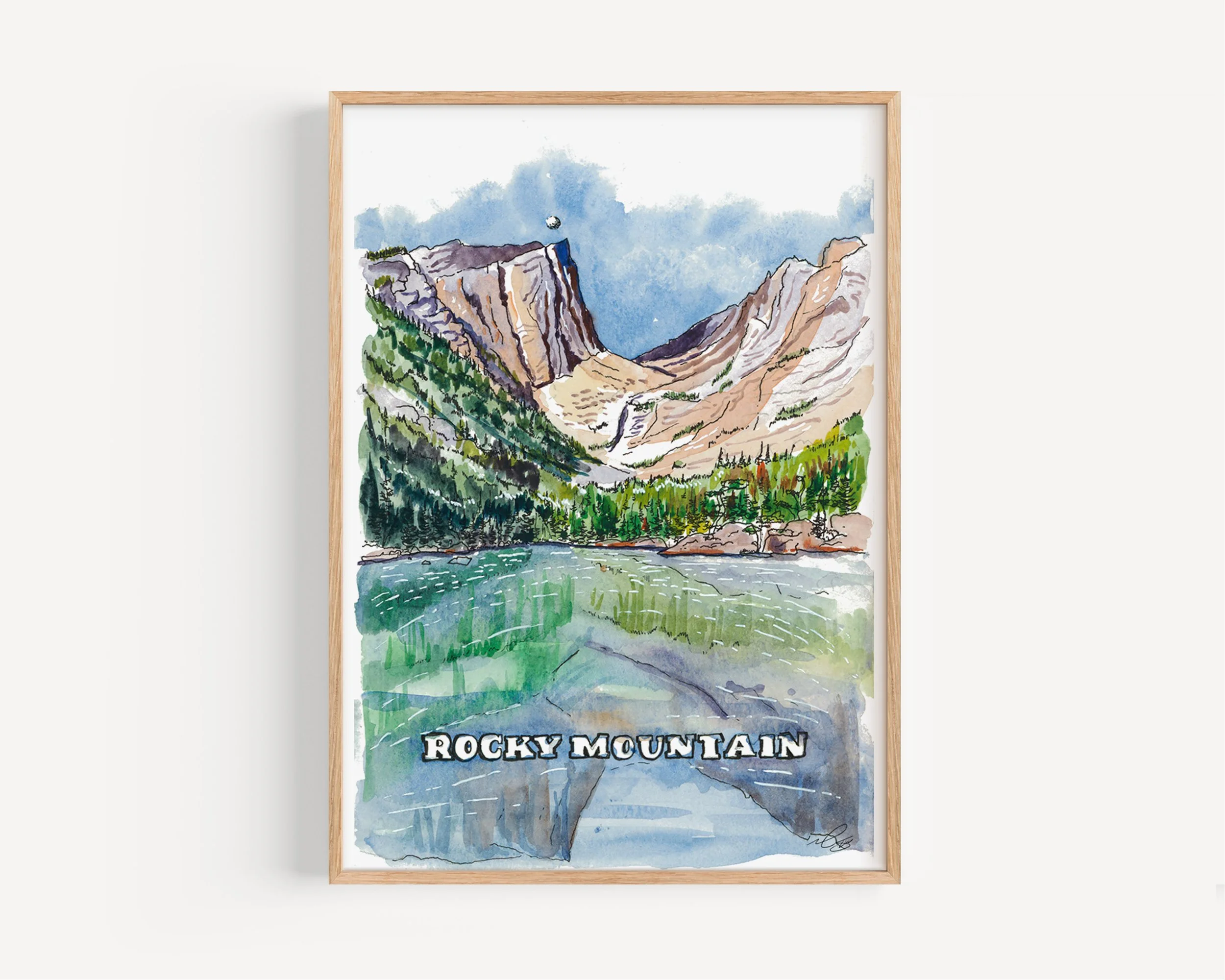 Rocky Mountain National Park Watercolor Print