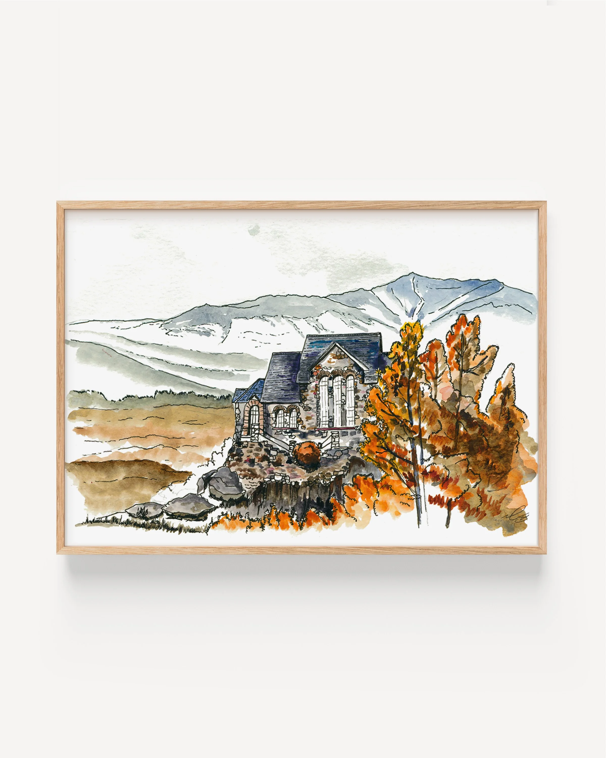Watercolor Art Print of St. Catherine's Chapel, Allens Park, CO