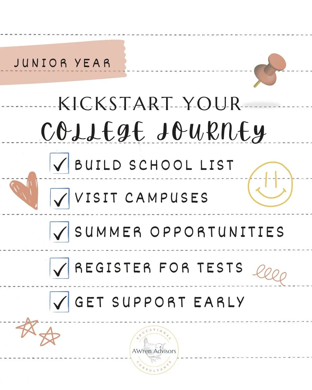 Junior year is such an exciting time, but it can also feel like a lot. From exploring colleges to planning campus visits and summer opportunities, there&rsquo;s so much to consider. we love working with students and families to create a clear, manage