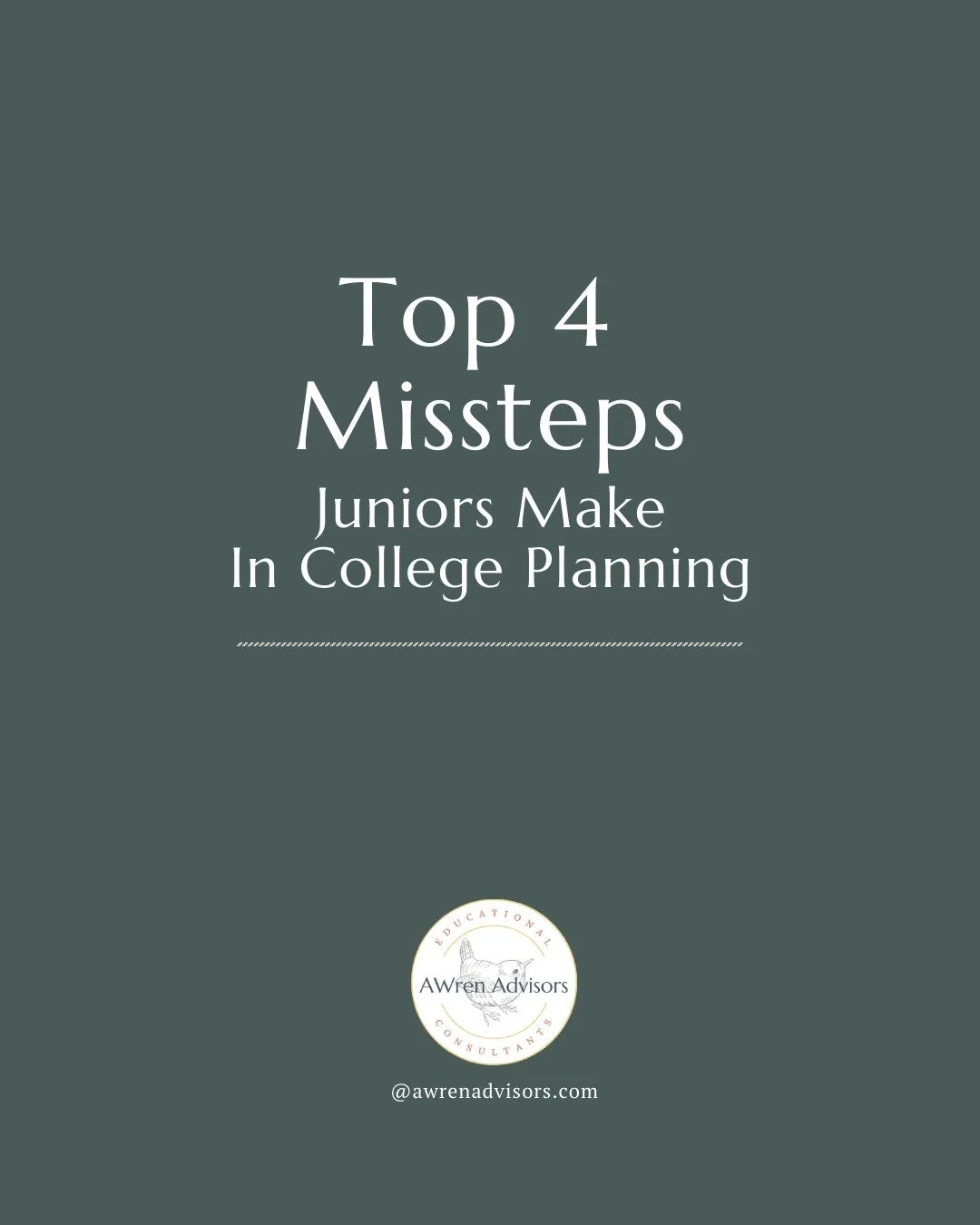 It&rsquo;s easy for juniors to feel overwhelmed, and some common pitfalls can make the process even trickier. Here are four mistakes we often see:
1️⃣ Waiting too long to explore colleges.
2️⃣ Poor planning for senior year courses.
3️⃣ Not starting a