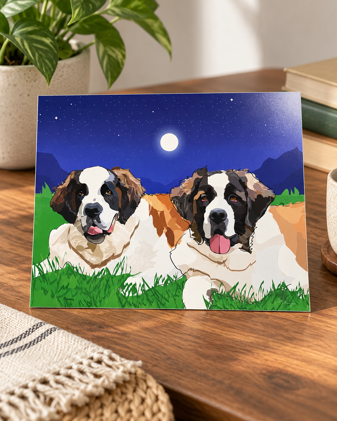 Two Pets - Custom Pet Illustration 8x10