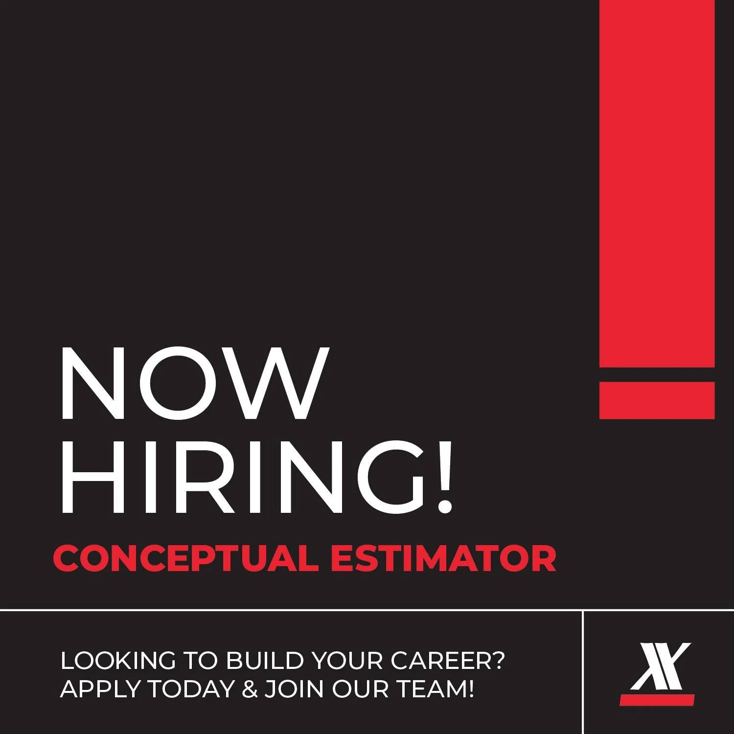 We&rsquo;re growing! EXXCEL is looking for a Conceptual Estimator who&rsquo;s ready to make an impact from the ground up. Join a company that values teamwork, precision, and forward-thinking solutions in every project we take on.

Ready to build your