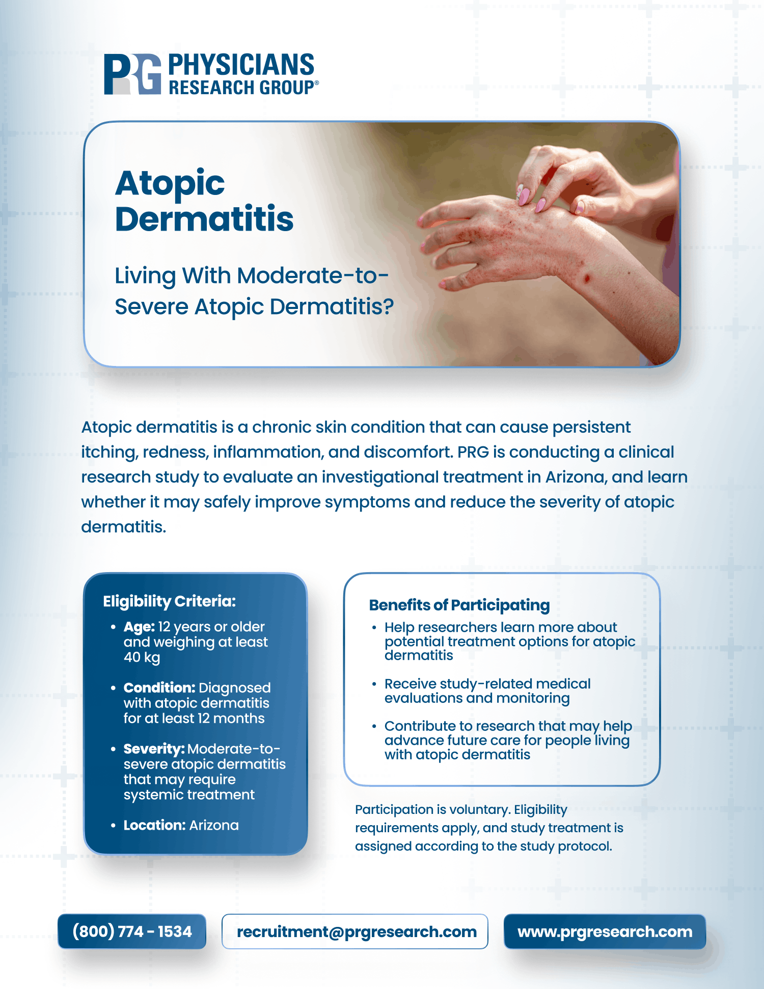 Atopic Dermatitis Clinical Trials Flyer