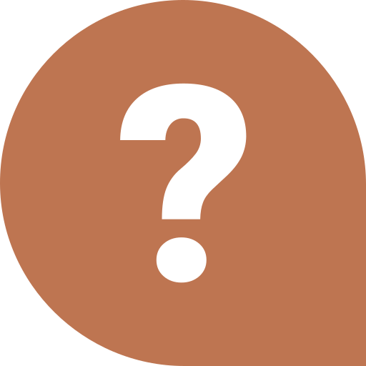 A brown circle with a question mark in the center.
