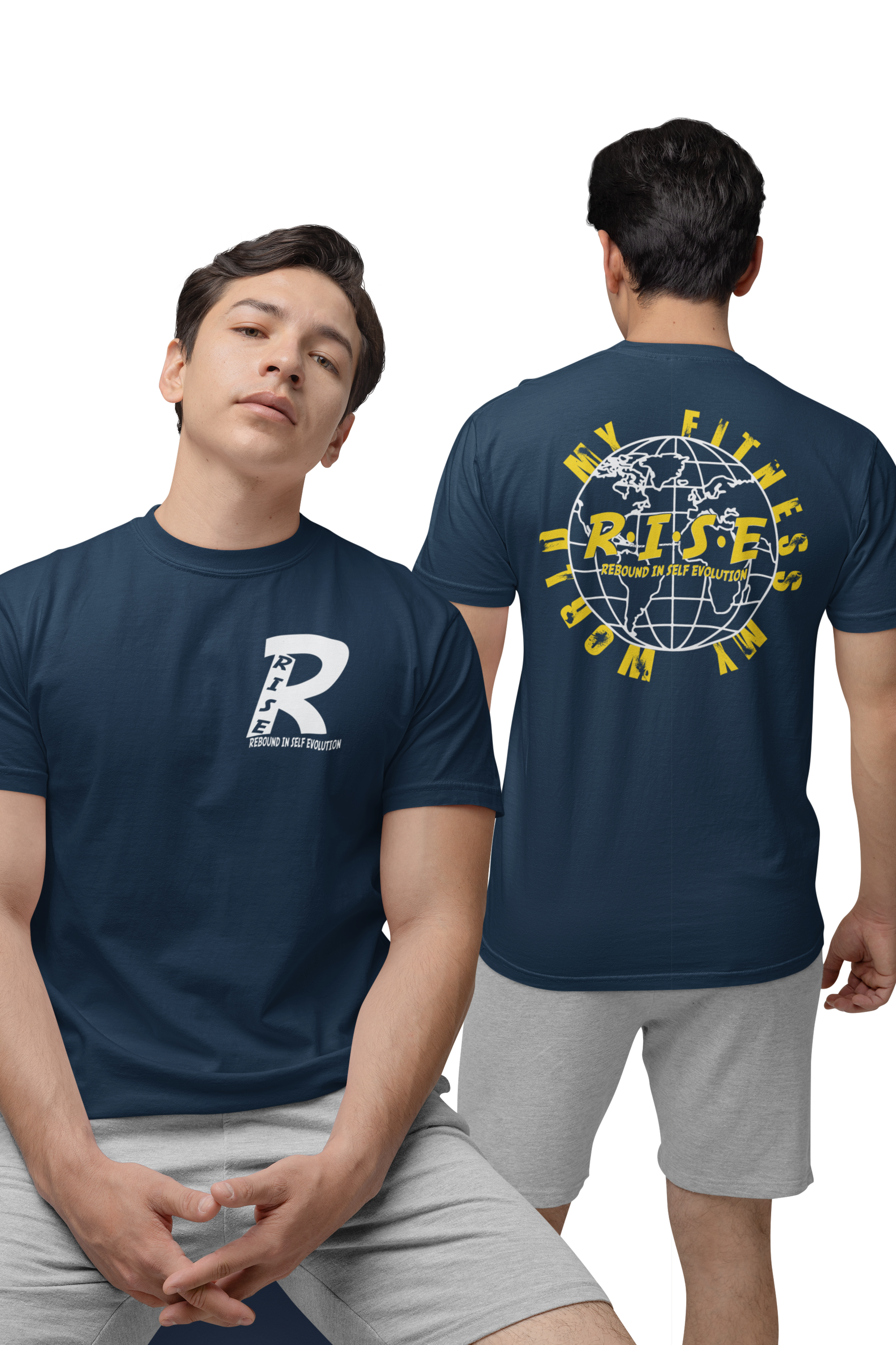 RISE My Fiteness My World Tee - Navy.png