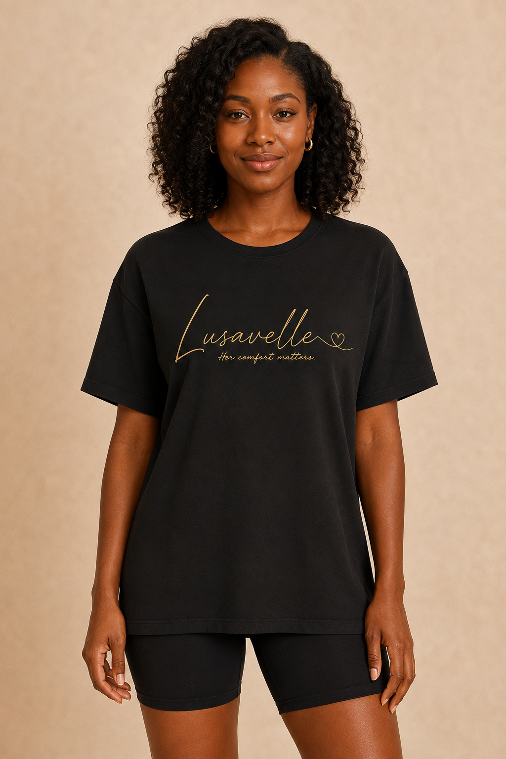 Lusavelle Relaxed Tee - Black.png