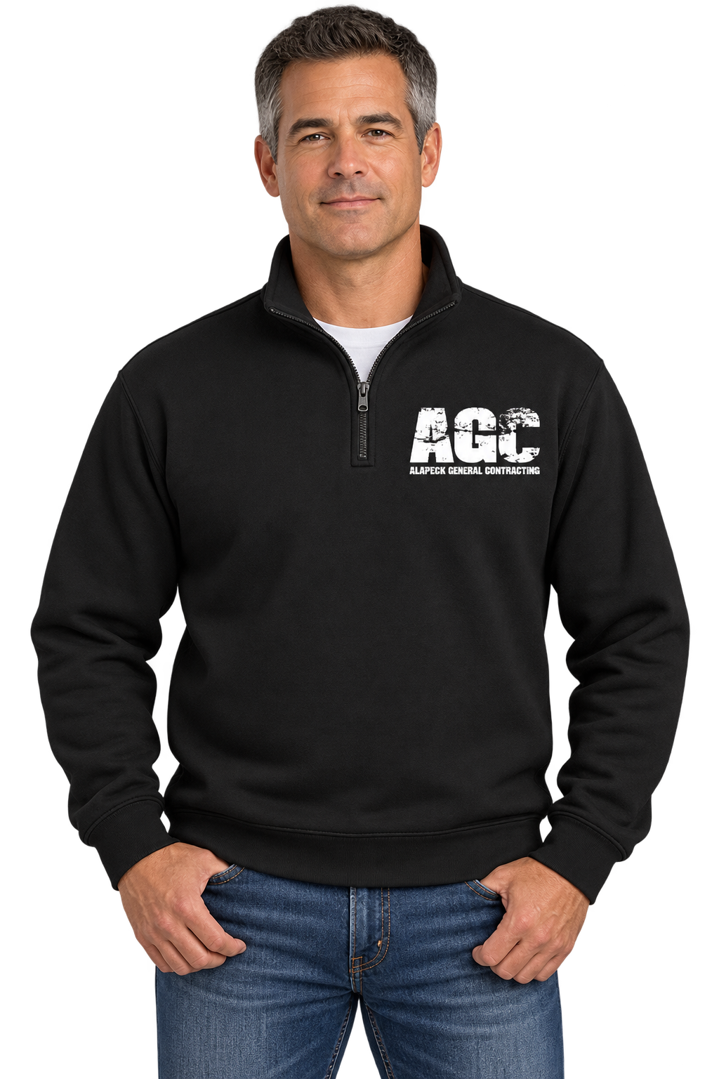 Black quarter-zip fleece chest logo mockup-1.png