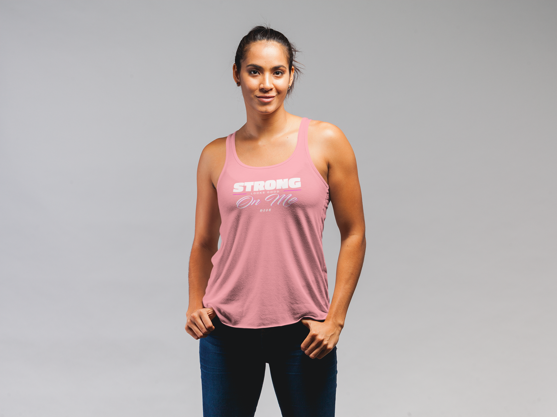 RISE Strong Looks Good Tank Top - Desert Pink.png
