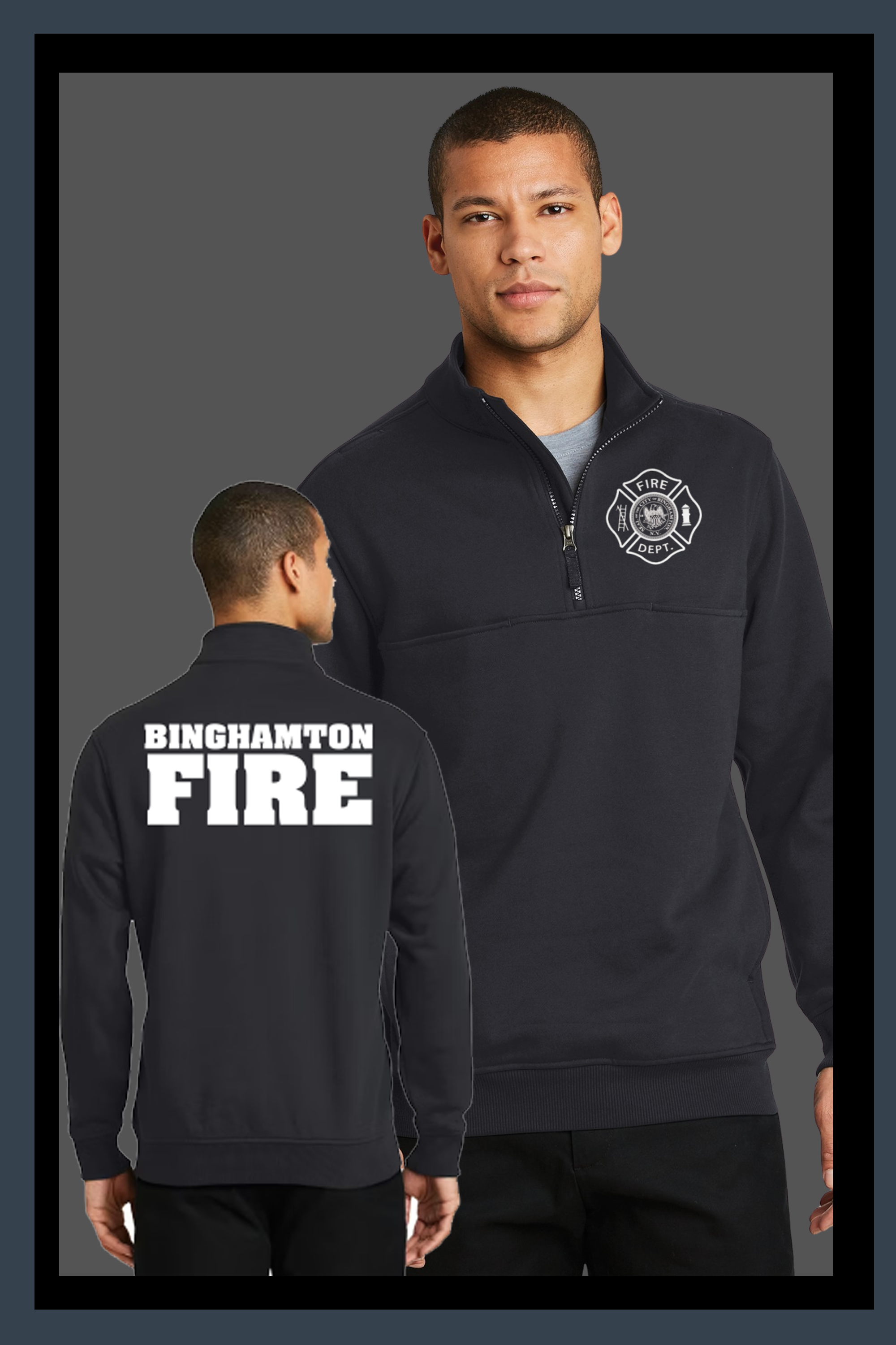 Binghamton Fire 1/2 Zip Job Shirt