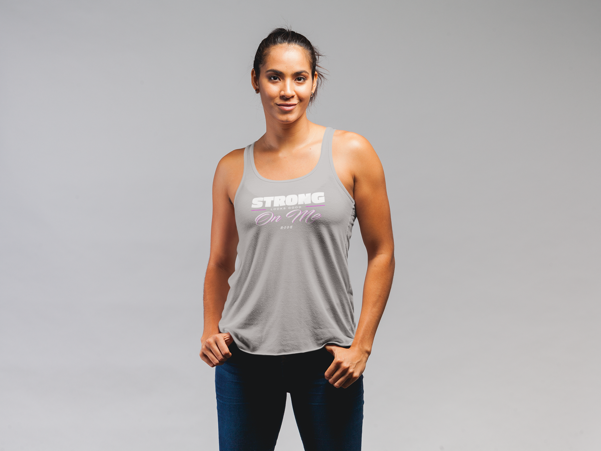 RISE Strong Looks Good Tank Top - Heather Gray.png