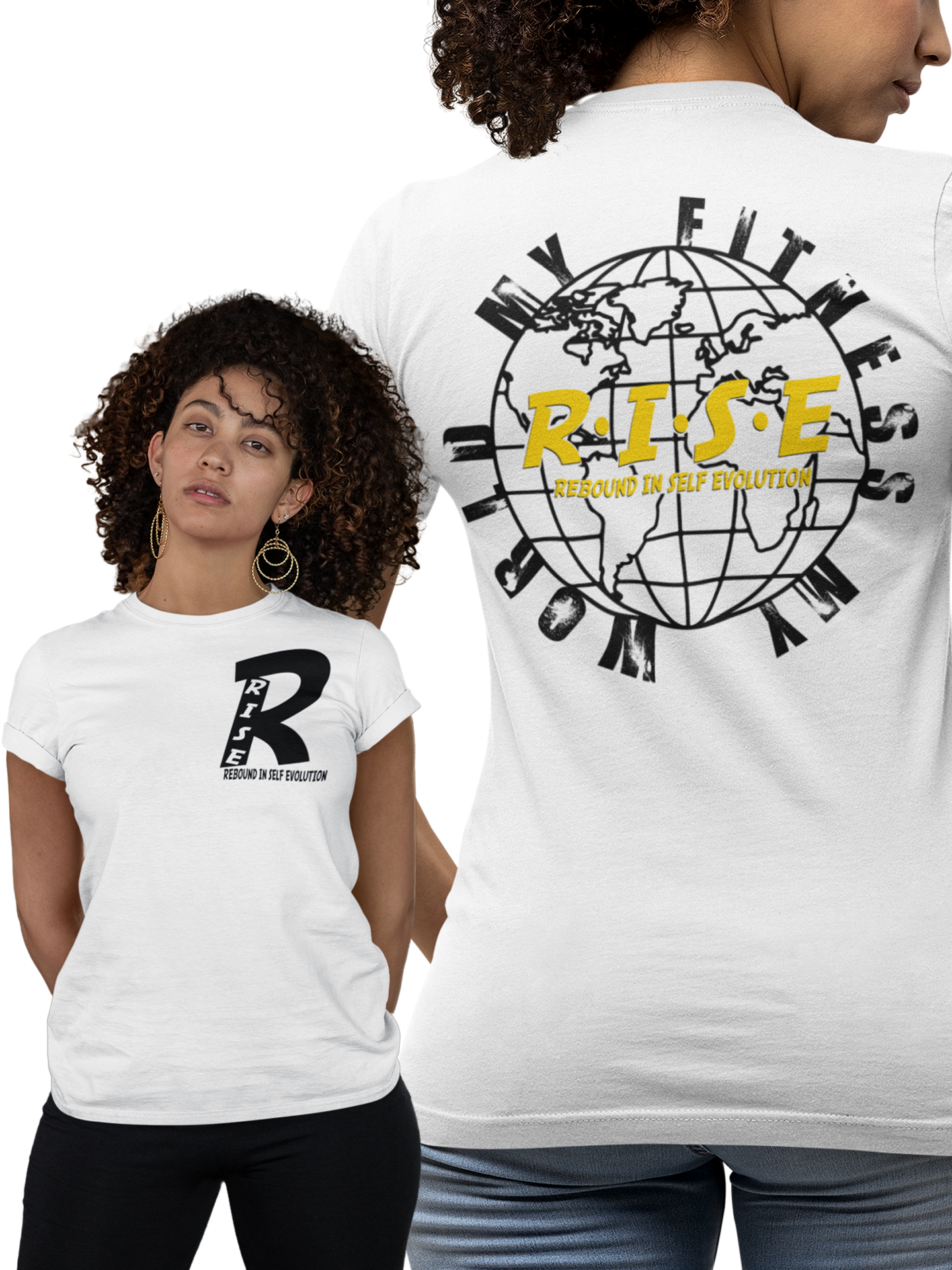 RISE My Fitness My World Womens Tee - White.png