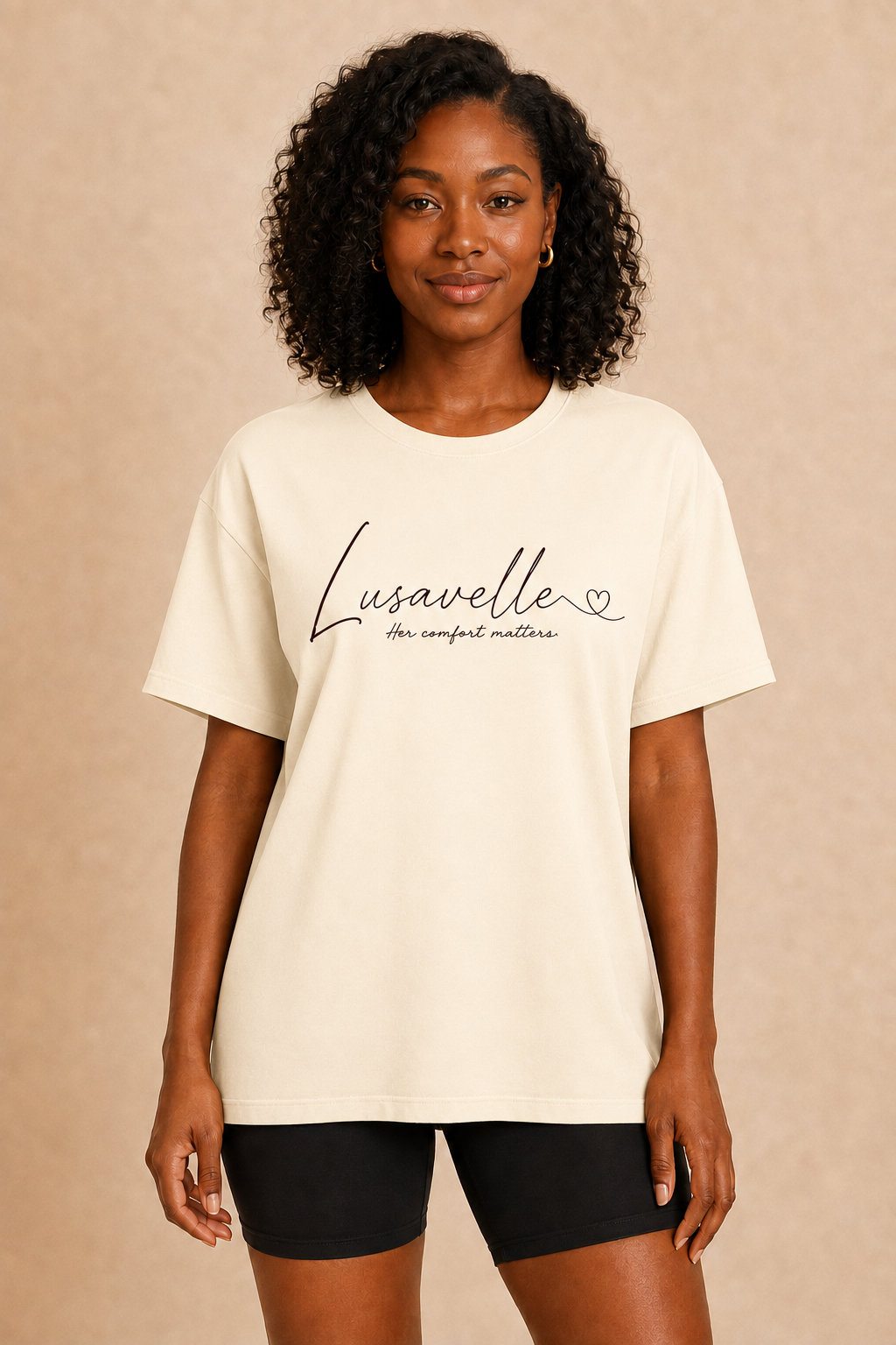 Lusavelle Relaxed Tee - Cream.png