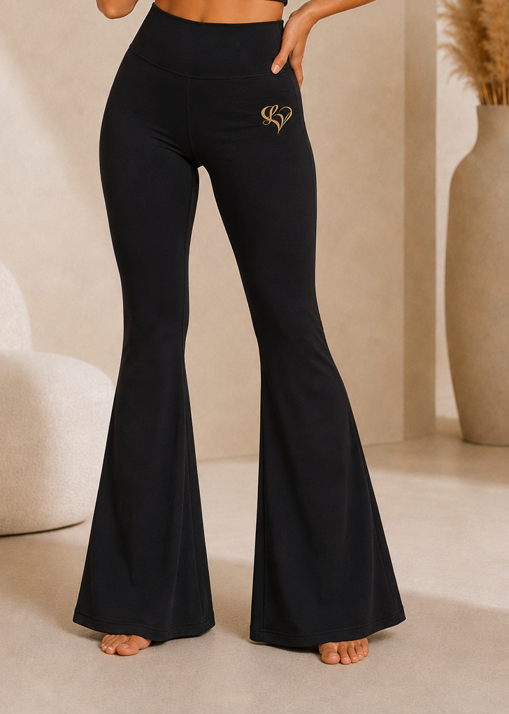 Lusavelle High Waisted Bell Bottom Leggings - Black.png